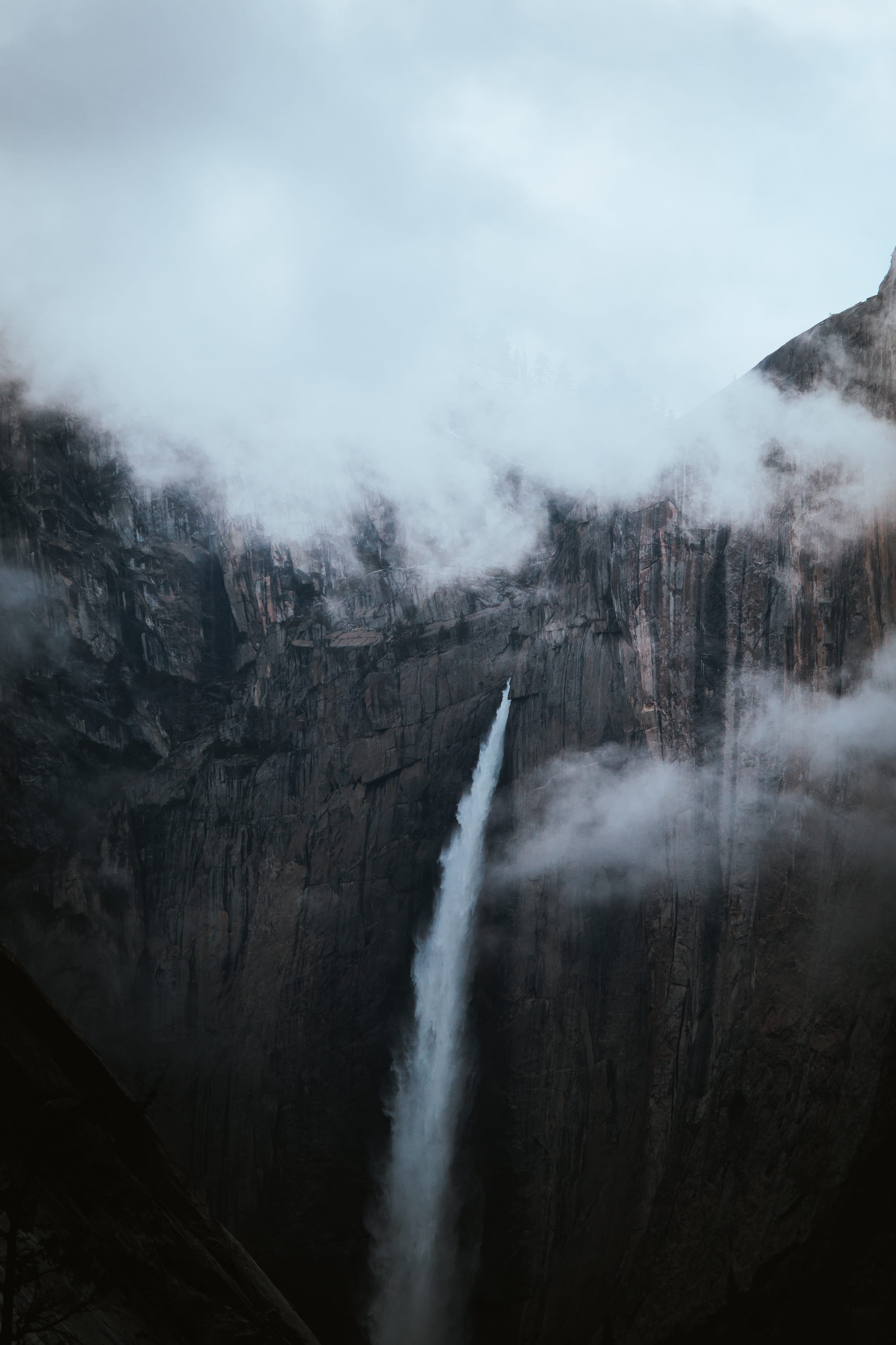 scenics - nature, day, angel, nature, cliff, daytime, motion, non-urban scene, mood, long exposure, water, outdoors, clouds, mist, no people, waterfall, Phone HD Wallpaper
