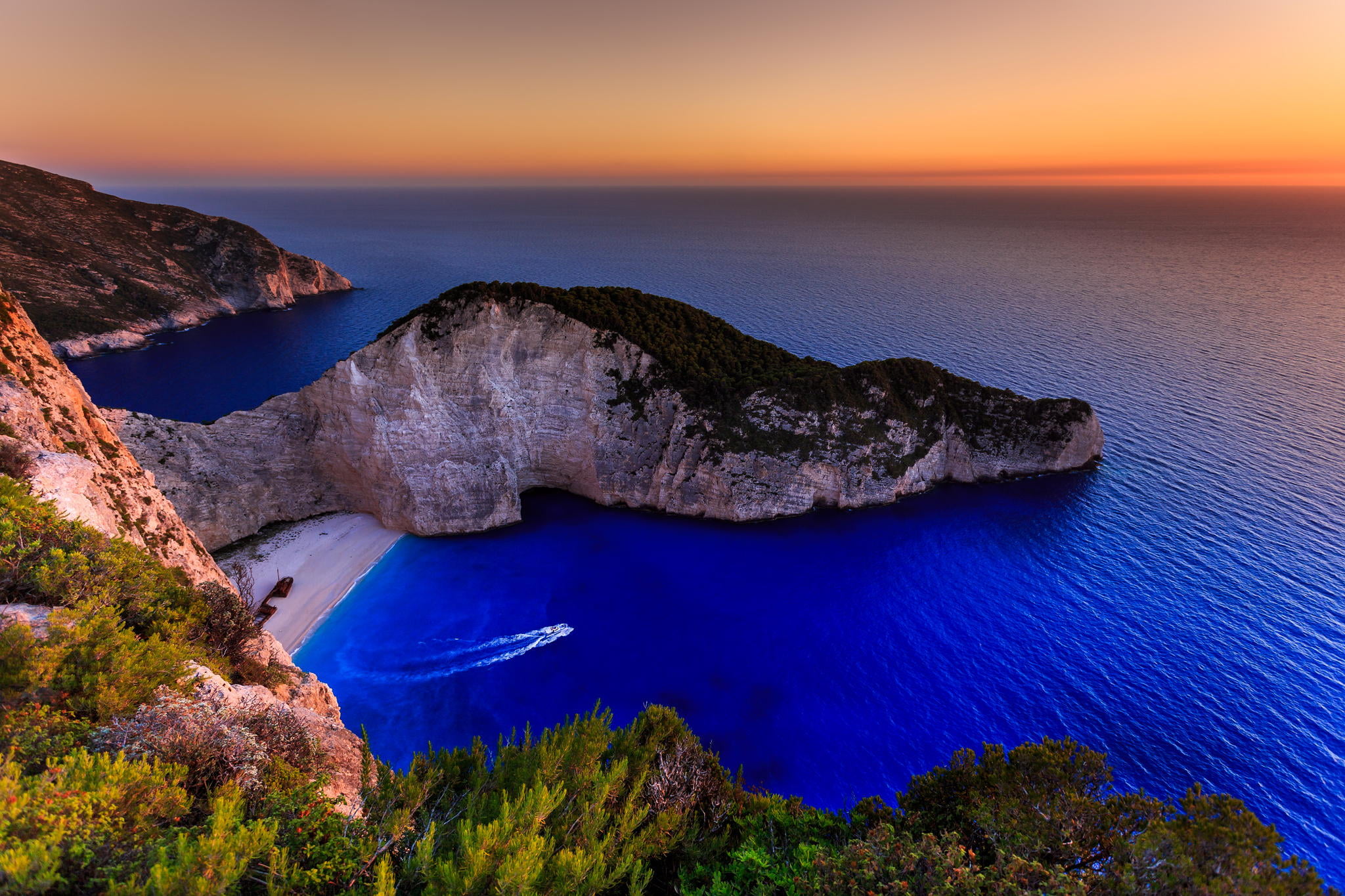 rock, sky, beauty in nature, land, Navagio, blue, island, landscape, water, Ionian Islands, tranquility, bay, rock - object, no people, beach, outdoors, HD Wallpaper