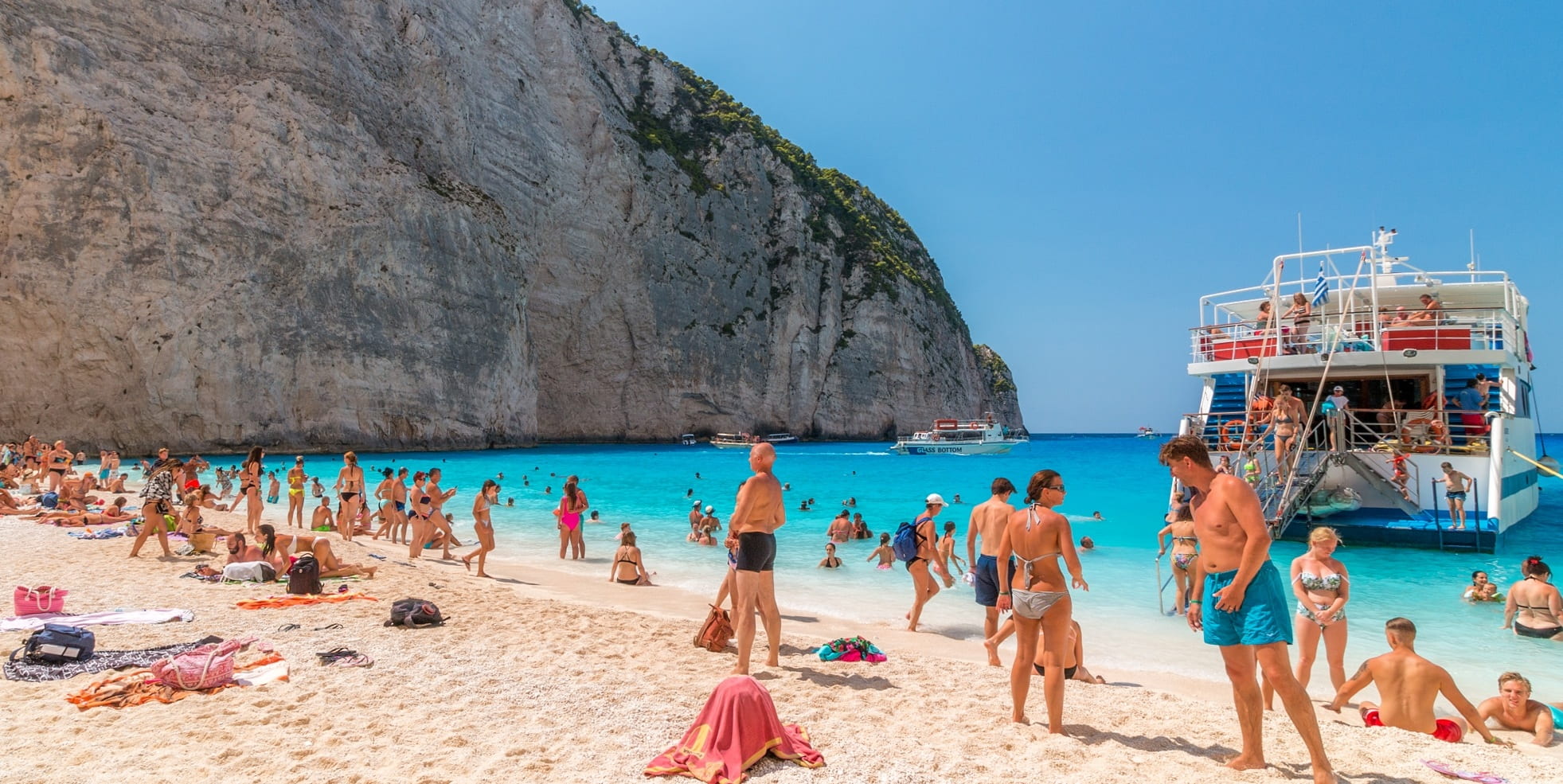 adult, travel destinations, group of people, water, lifestyles, ocean, sky, holiday, land, greece, trip, beach, 1080P, sand, crowd, sea, outdoors, summer, HD Wallpaper