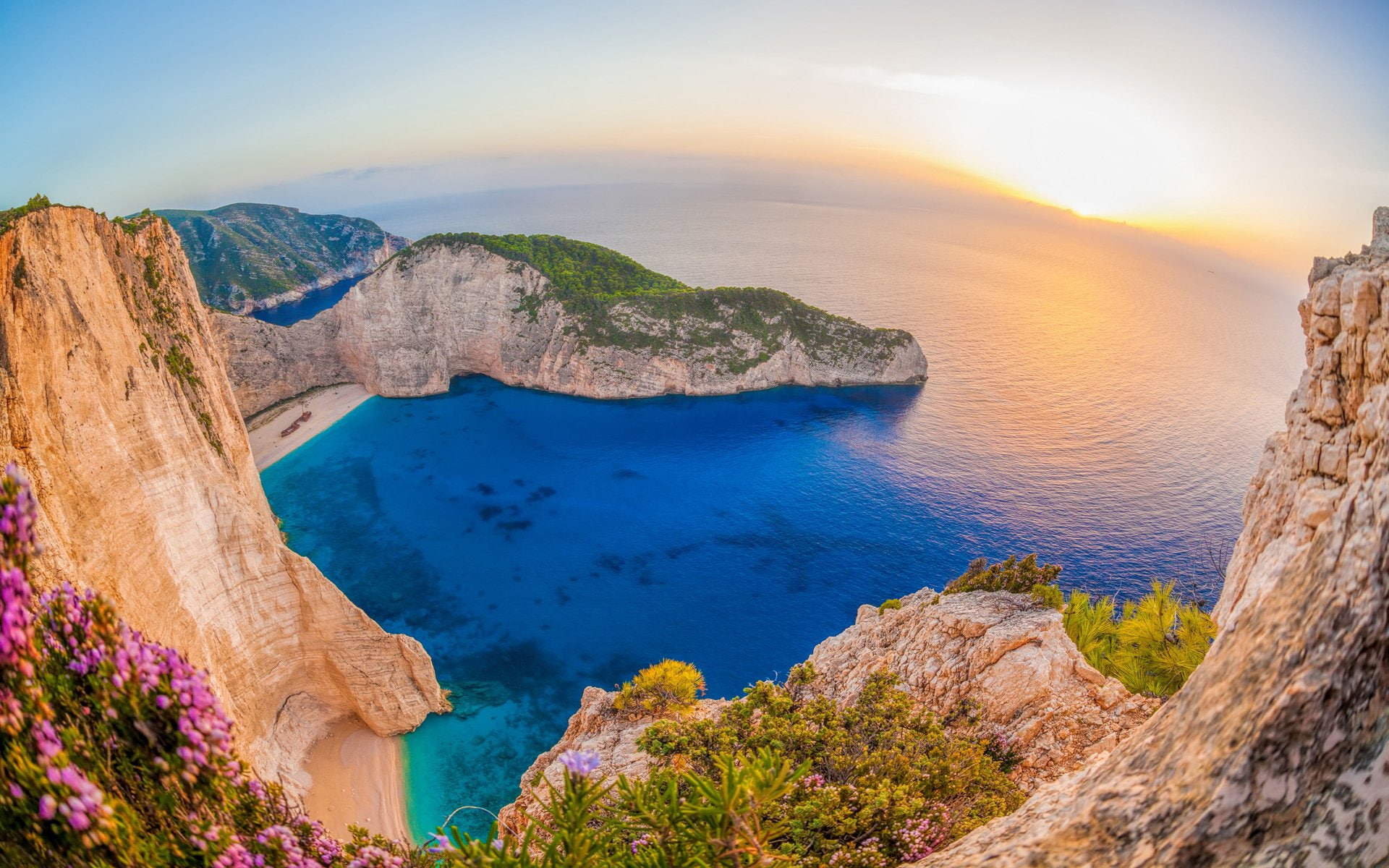 Ocean, Sea, Greece, Horizon, Earth, Navagio Beach, Rock, Beach, 1080P, Zaykanthos, HD Wallpaper
