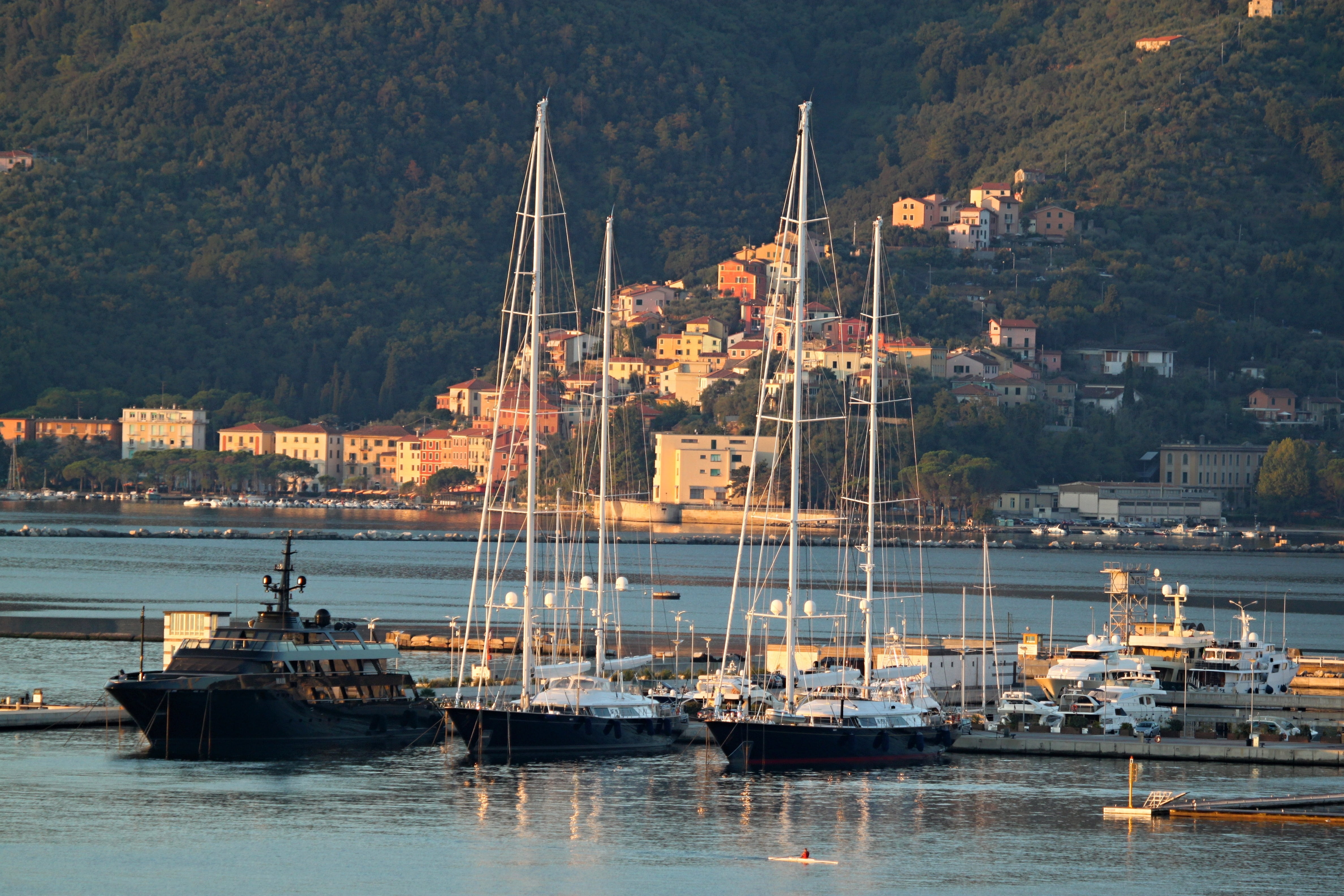 travel, anchored, coast, passenger craft, port, picturesque, pole, transportation, ship, tourism, sailboat, building exterior, port city, cinque terre, HD Wallpaper