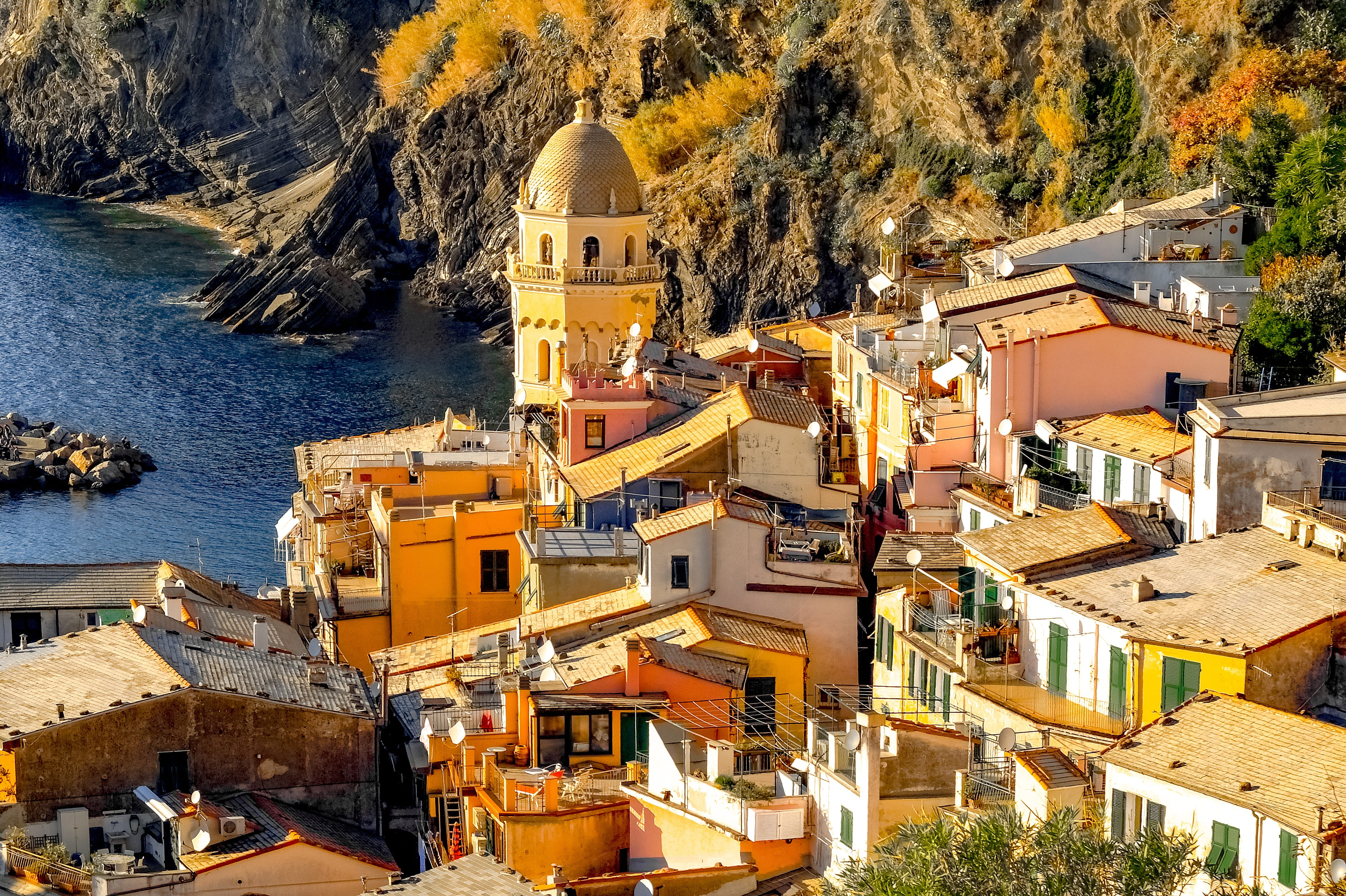 nature, religion, mediterranean, italy, water, high angle view, city, plant, no people, landscape, townscape, built structure, travel destinations, sea, HD Wallpaper