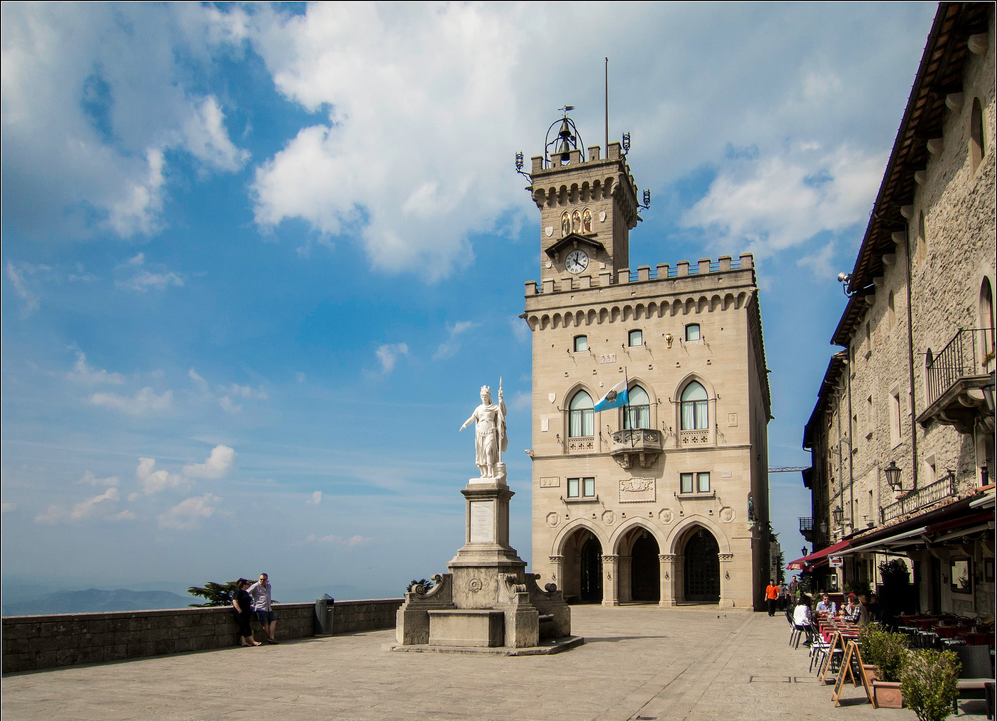 San Marino, country, tower, castle, 1080P, the sky, monument, HD Wallpaper