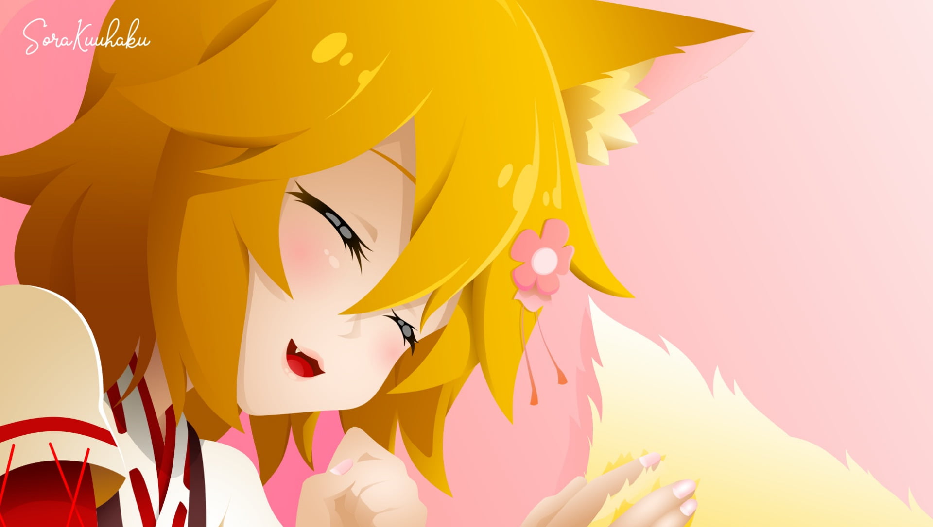 Senko-san (The Helpful Fox Senko-san), Blonde, Animal Ears, Anime, Blush, Girl, The Helpful Fox Senko-San, 1080P, HD Wallpaper