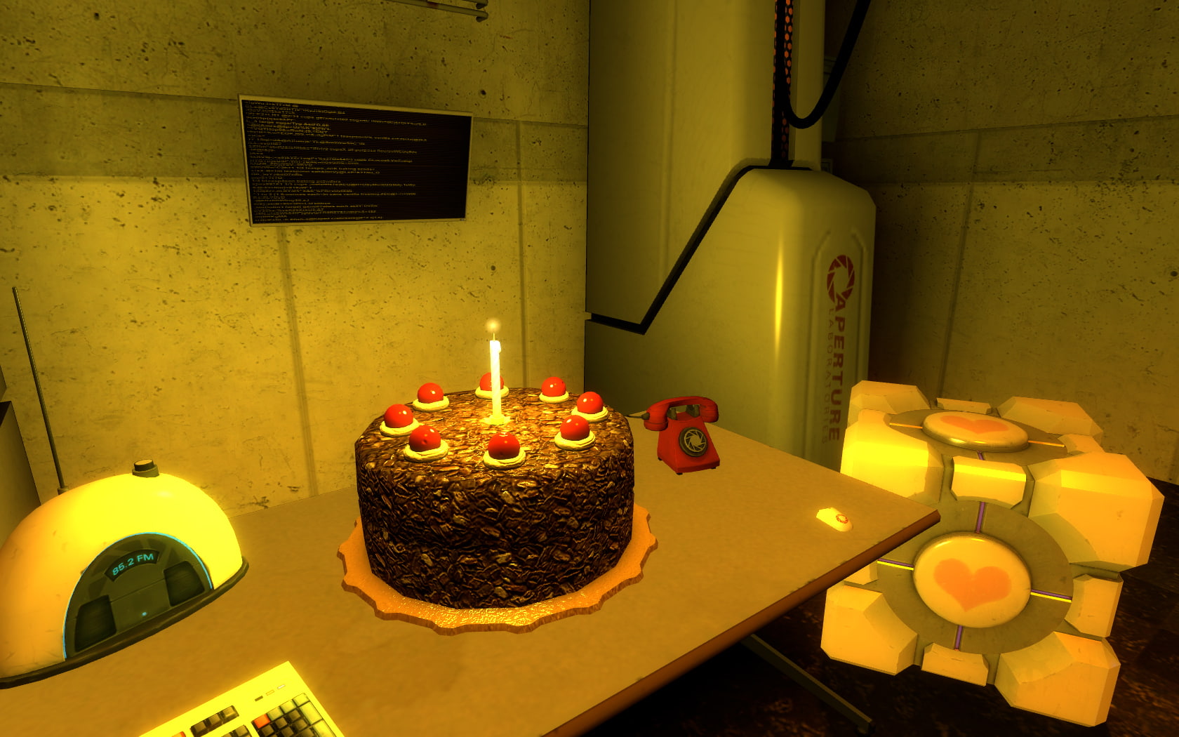 cakes, radio, companion, cube, portal, 720P, HD Wallpaper