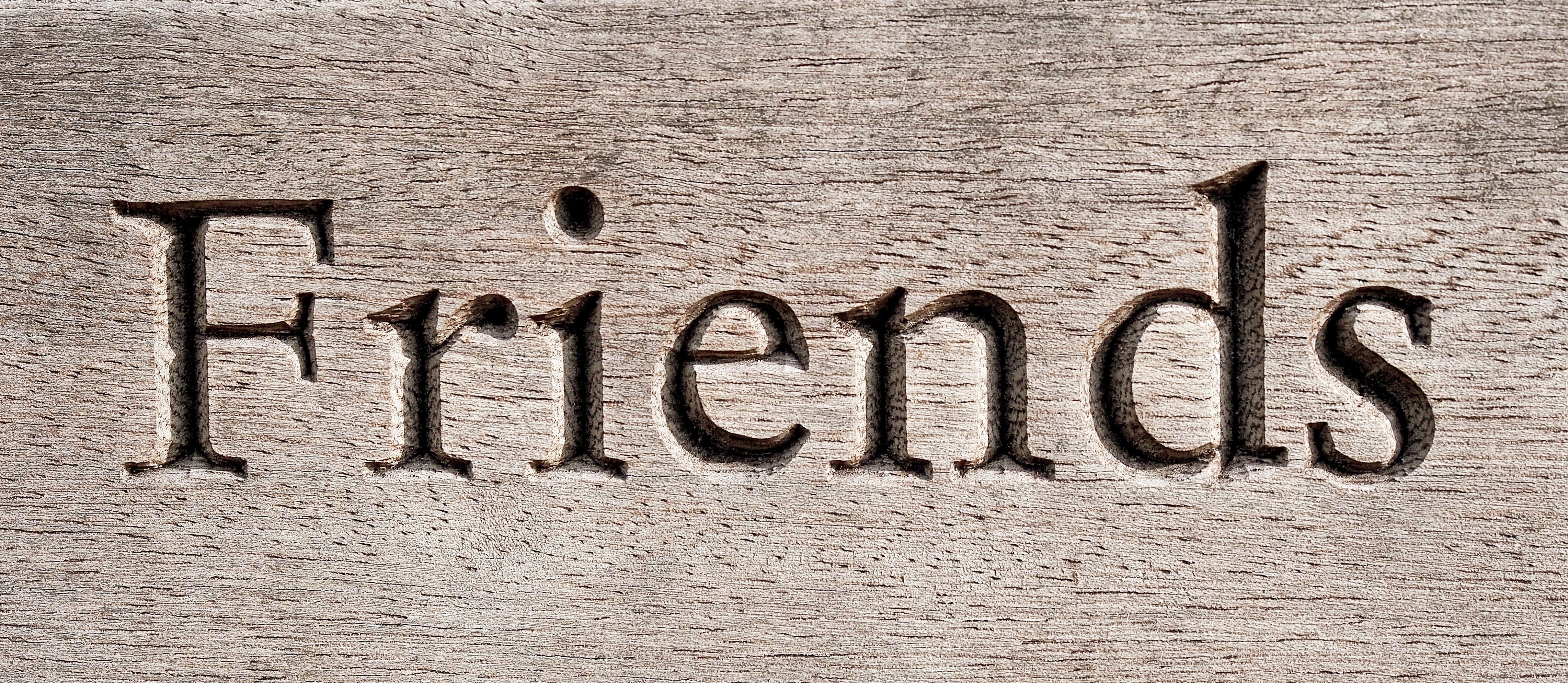 close-up, buddy, capital letter, loyal, indentation, 4K, comrade, companionship, wood - material, wall, message, brick, full frame, information, loyalty, HD Wallpaper