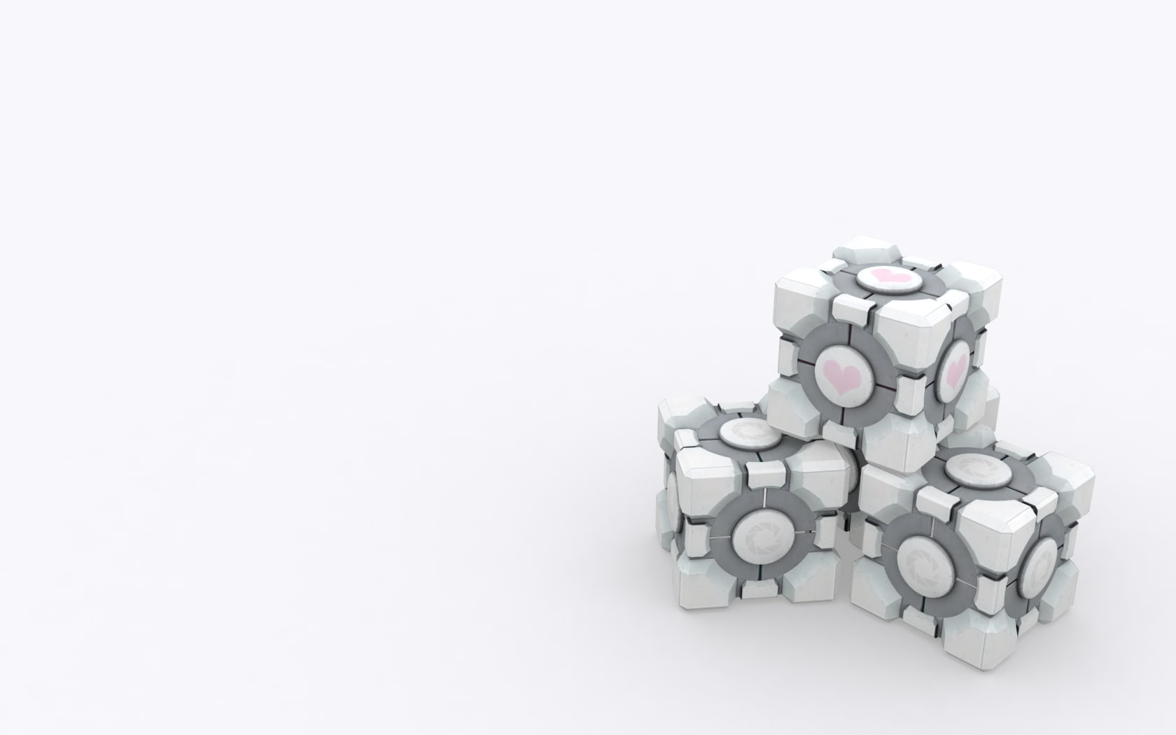 720P, hd, portal, companion, cube, video games, white, HD Wallpaper