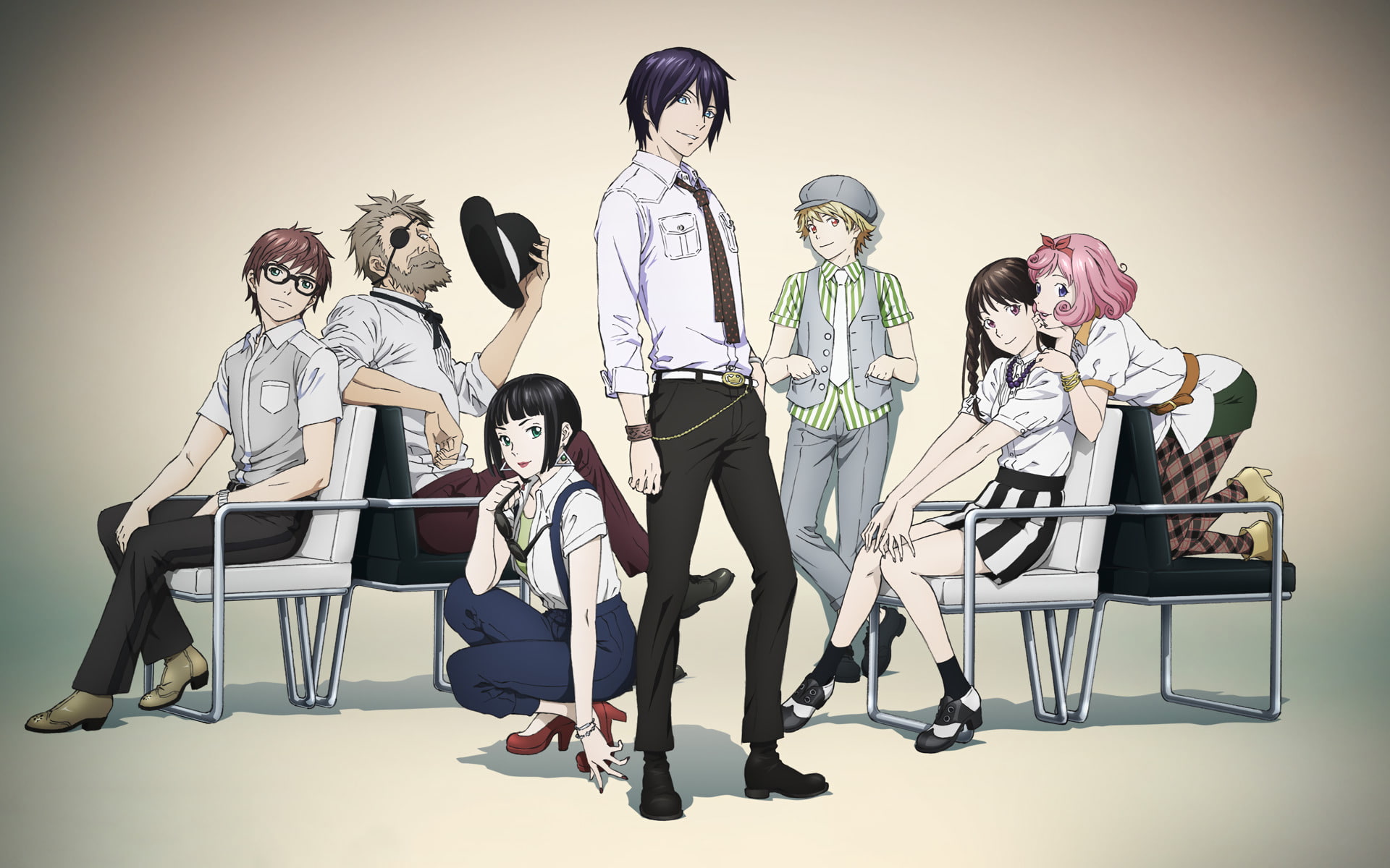 Yukine (Noragami), Tomone (Noragami), Kazuma (Noragami), Kofuku Ebisu, Kuraha (Noragami), Noragami, Hiyori Iki, Anime, 1080P, Yato (Noragami), HD Wallpaper