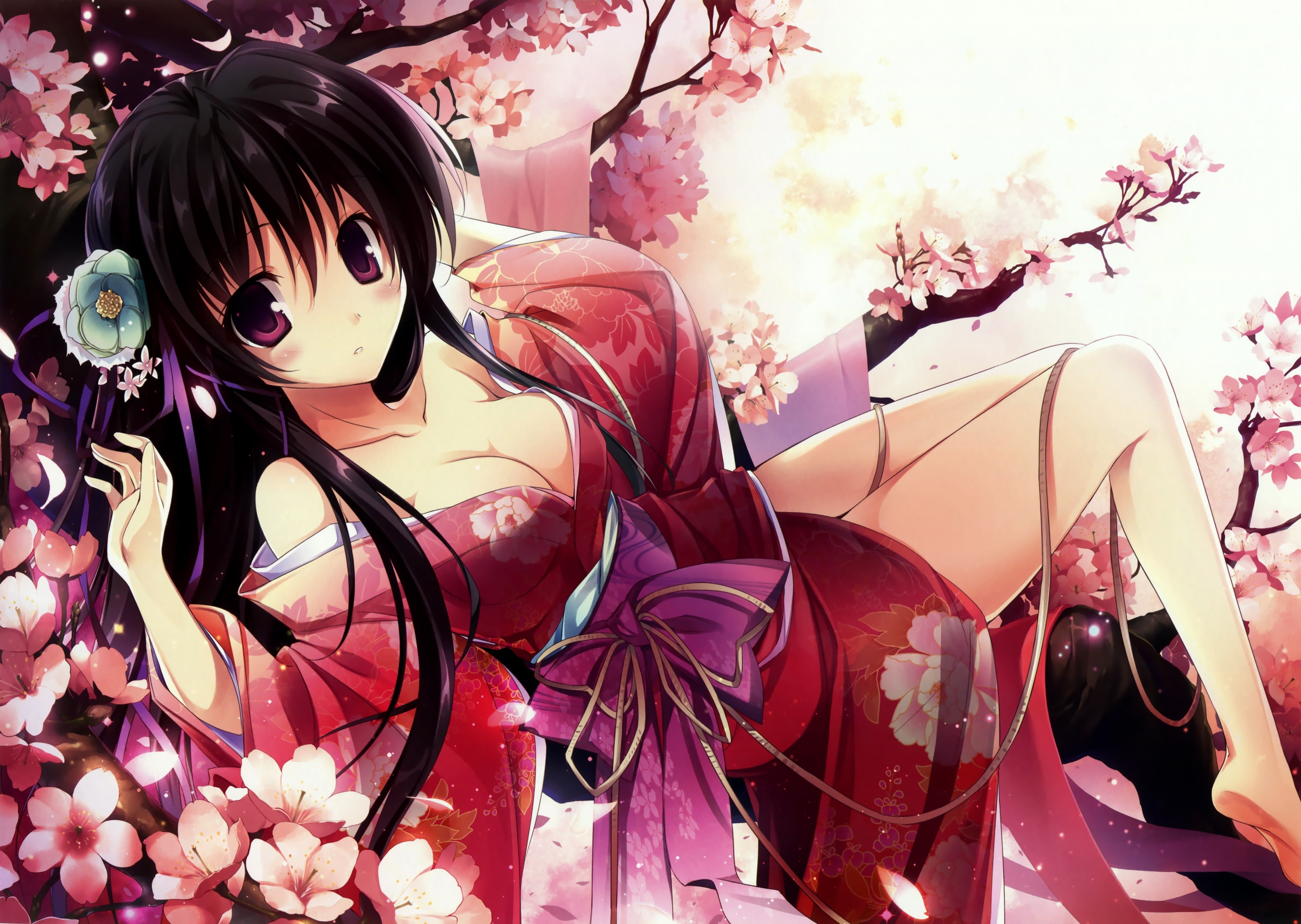 leisure activity, day, Japanese, lifestyles, cherry, mask - disguise, nature, sexy anime, carnival - celebration event, representation, arts culture and entertainment, HD Wallpaper