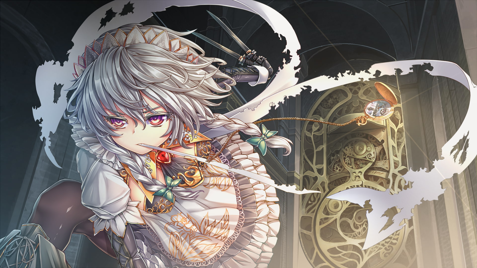 1080P, Touhou, anime, Izayoi Sakuya, anime girls, HD Wallpaper