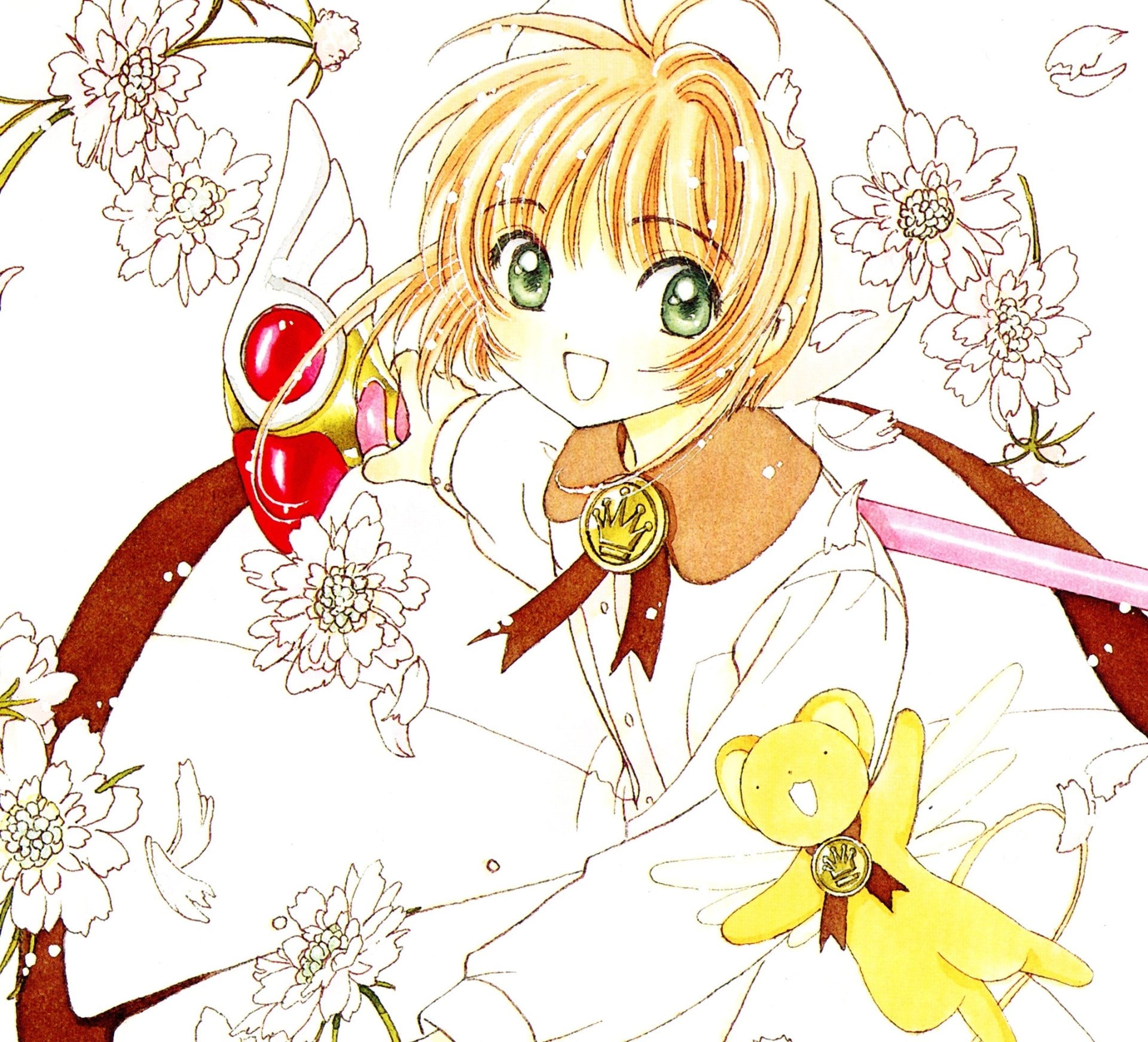 Sakura Kinomoto, Keroberos (Card Captor Sakura), Cardcaptor Sakura, 1080P, Anime, HD Wallpaper