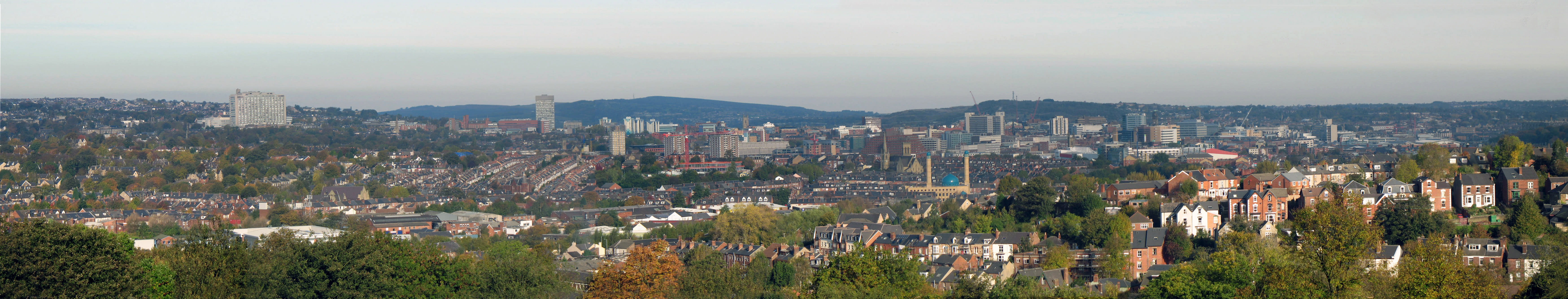 landscape, office building exterior, travel destinations, Panorama, nature, scenics - nature, buildings, Sheffield, cityscape, plant, urban Skyline, towers, HD Wallpaper