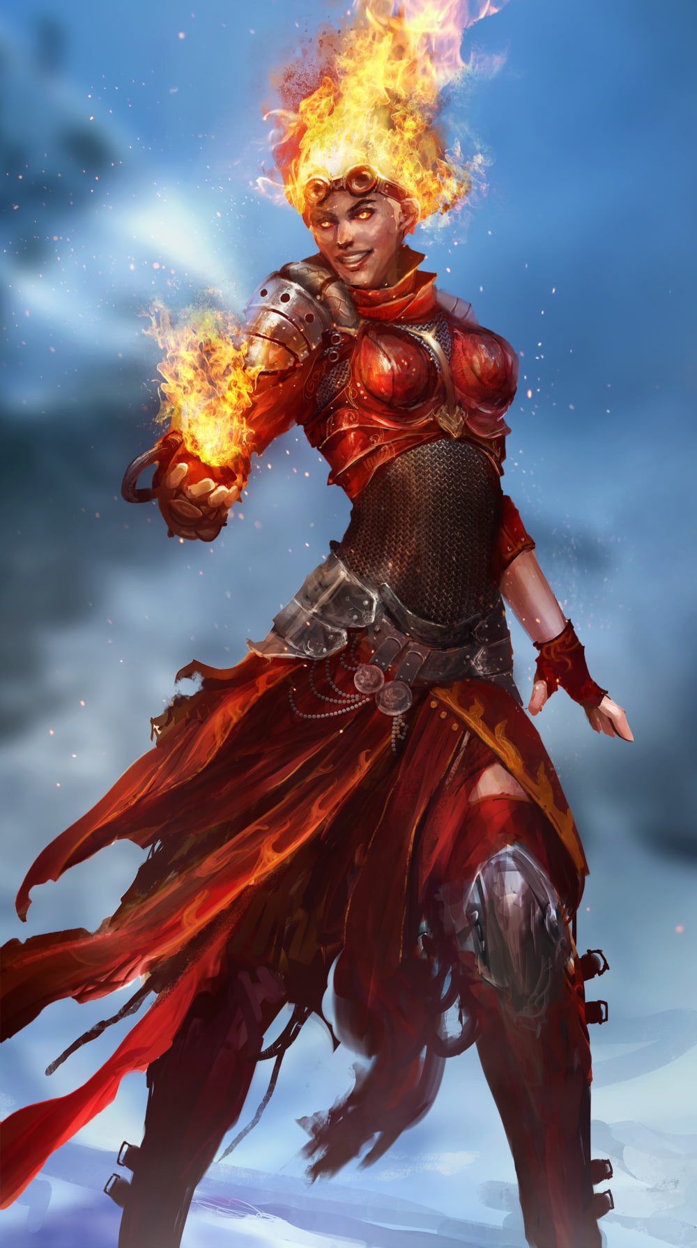 720P, Magic: The Gathering, Chandra Nalaar, Gamer, Phone HD Wallpaper