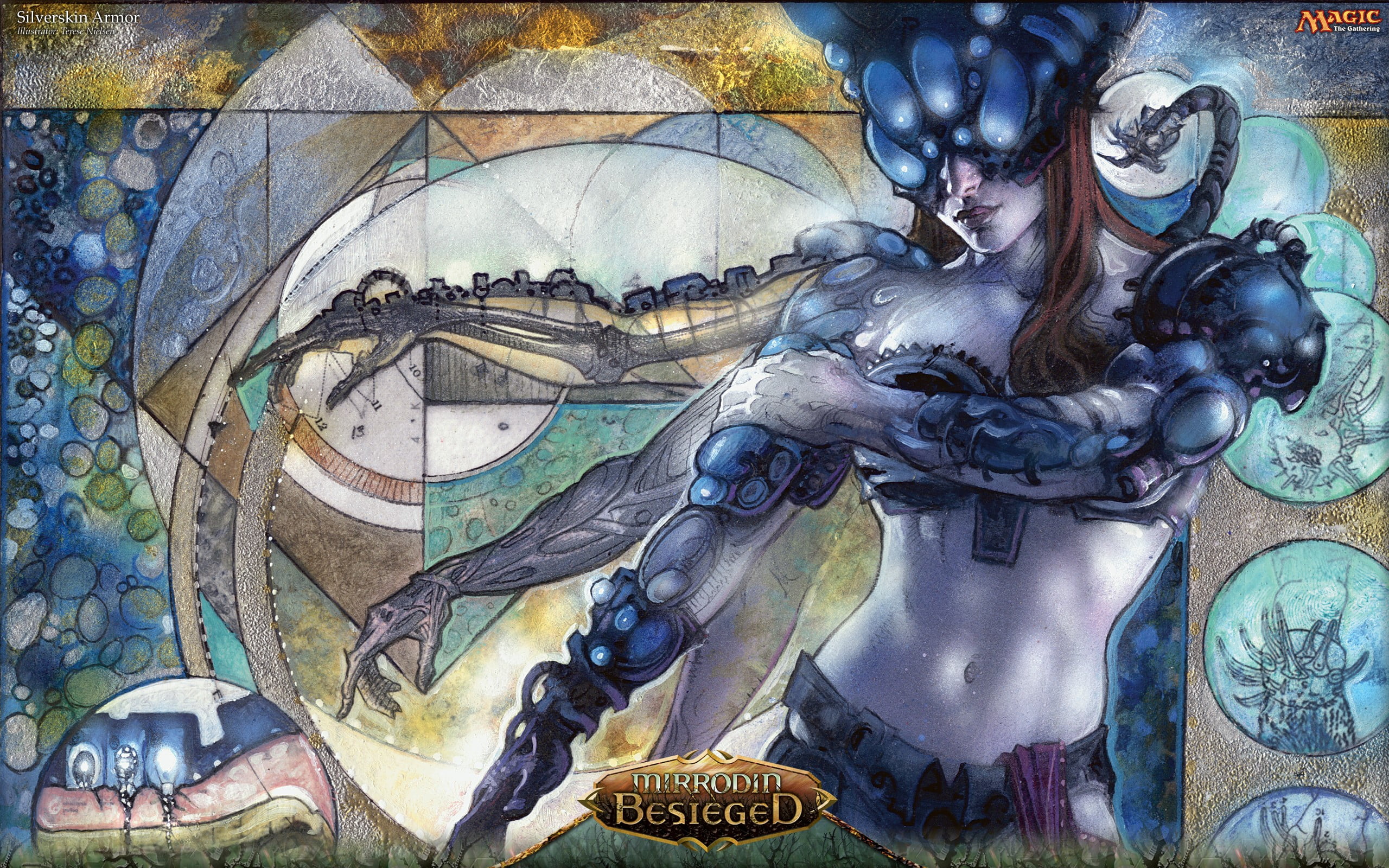 female likeness, history, mural, human representation, Magic: The Gathering, built structure, day, belief, 2K, representation, sculpture, painted image, HD Wallpaper