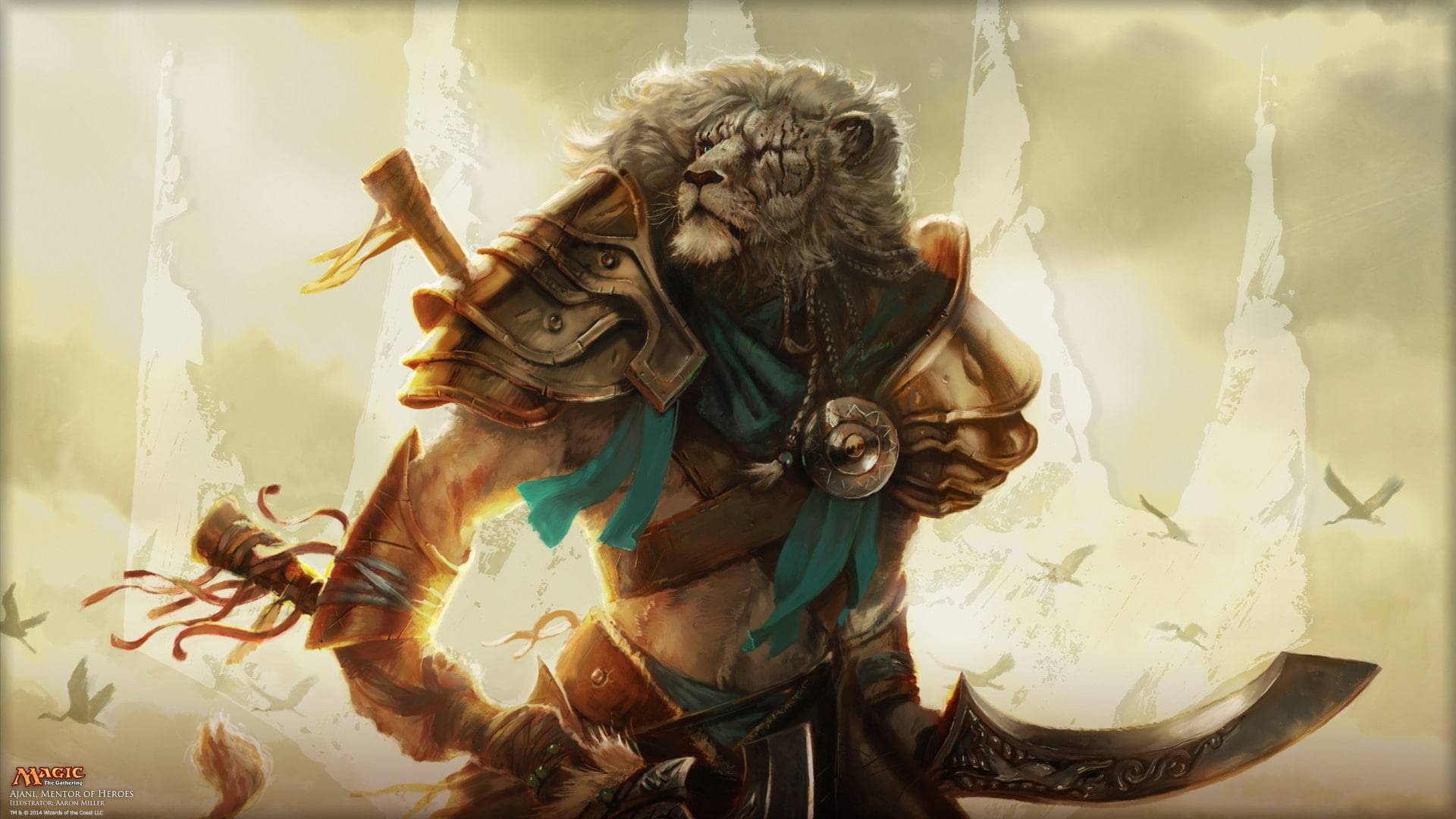 1080P, lion, Magic: The Gathering, Ajani Goldmane, HD Wallpaper