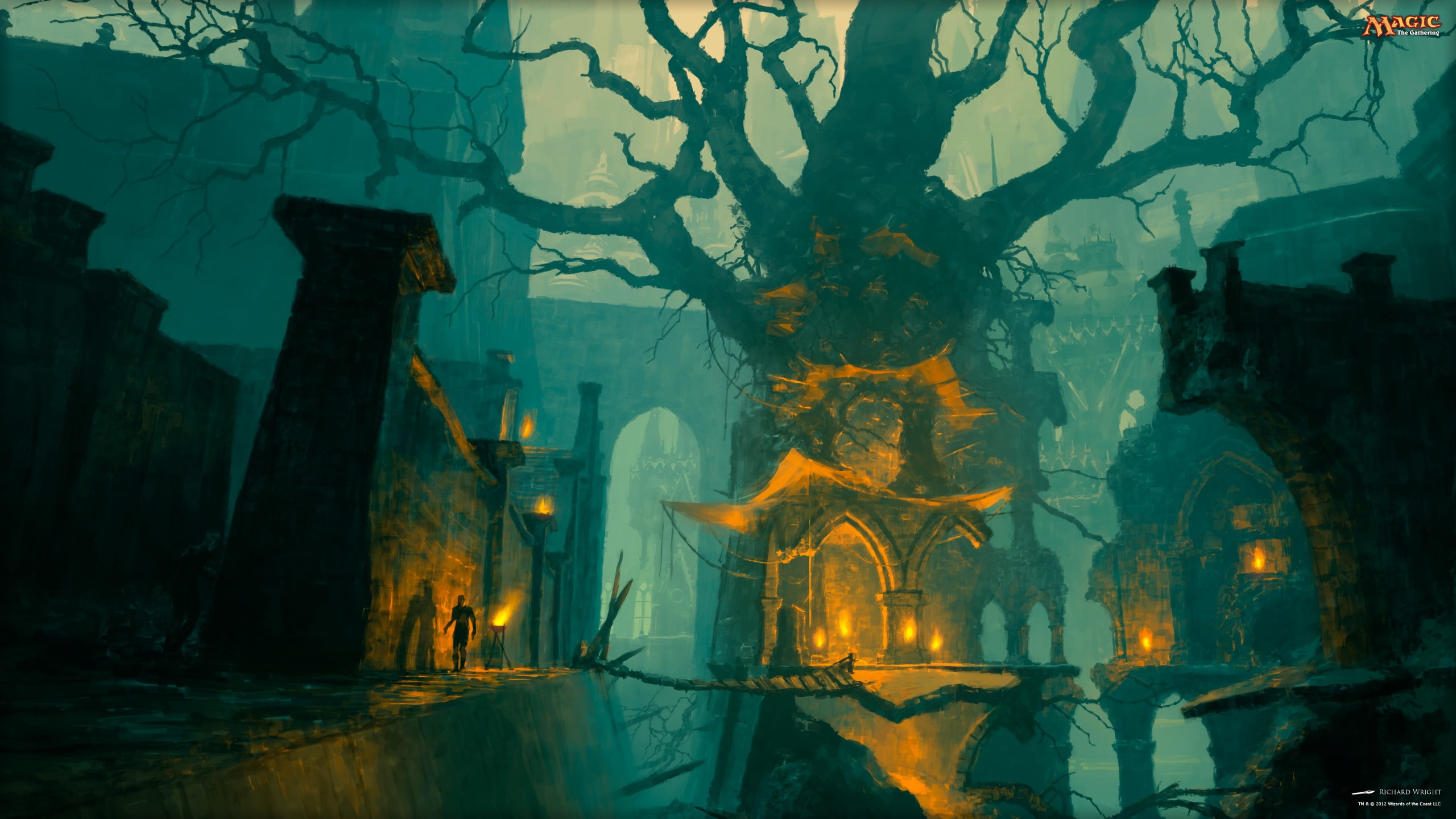 bridge, Magic: The Gathering, trees, Gruul, magic, 2K, HD Wallpaper