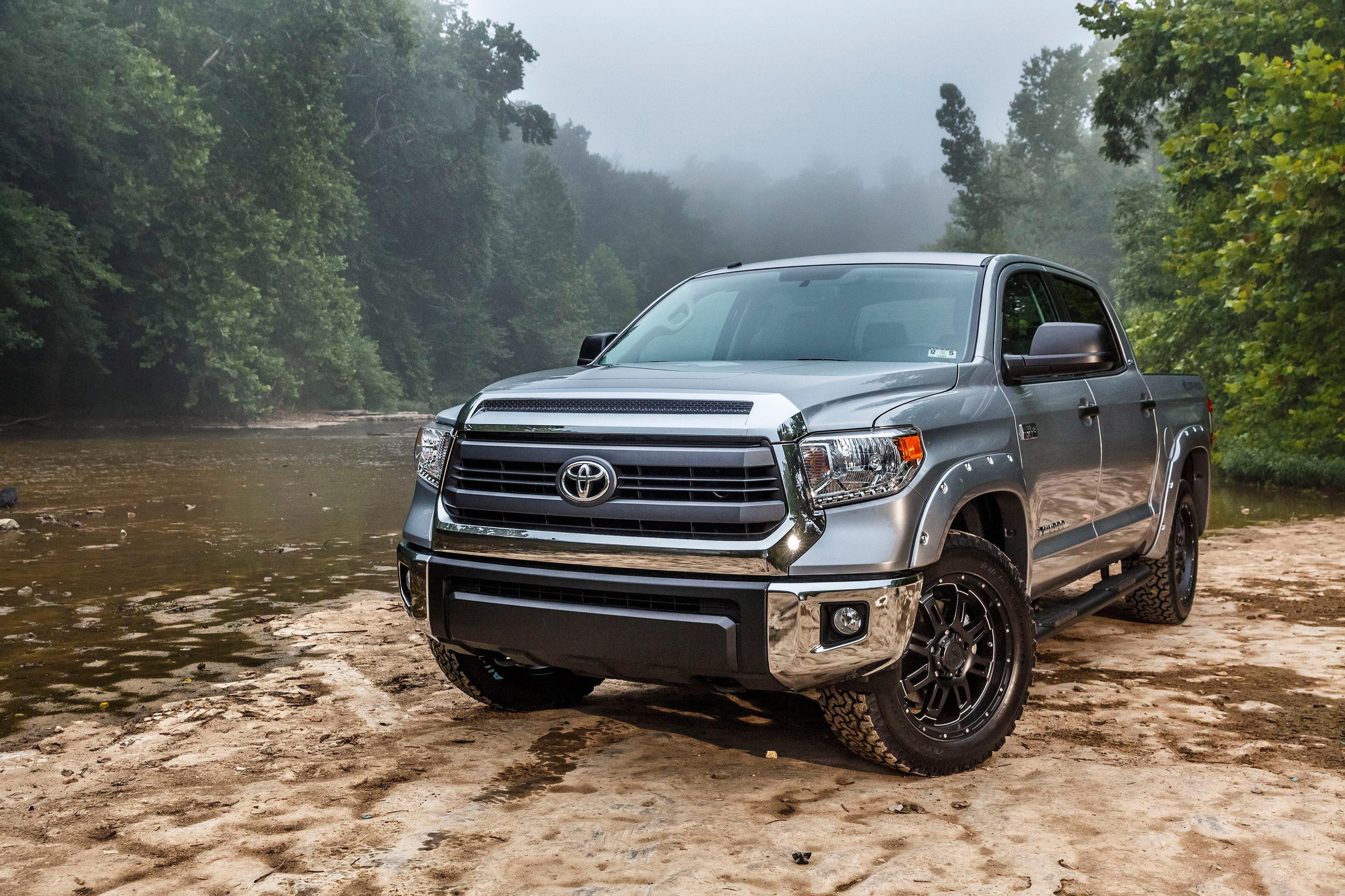 gray, pickup, 2K, toyota, door, tundra, 2015, truck, four, HD Wallpaper