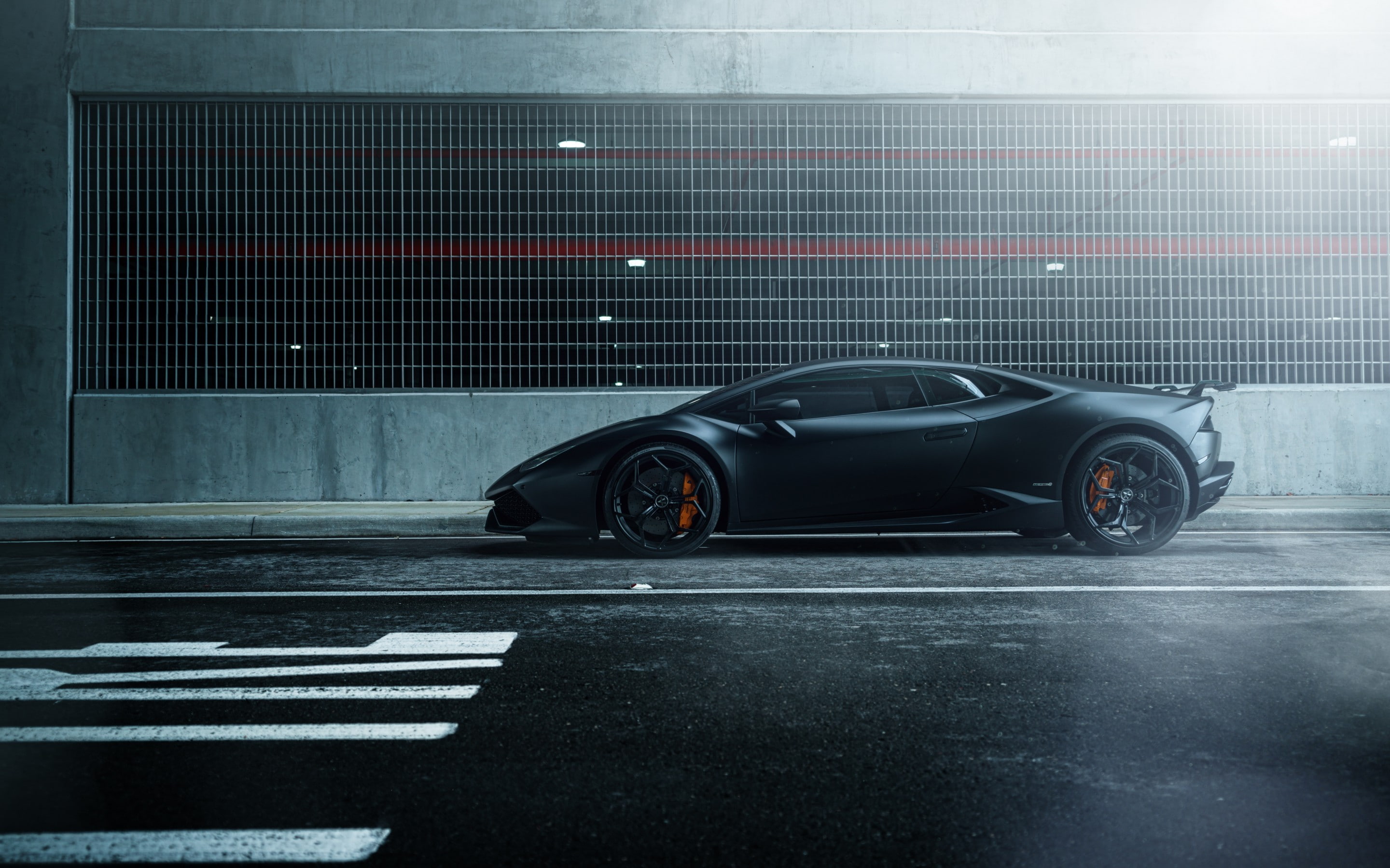 2K, car, hq, William Stern, black, street, huracan, lamborghini, Lamborghini Huracan, HD Wallpaper