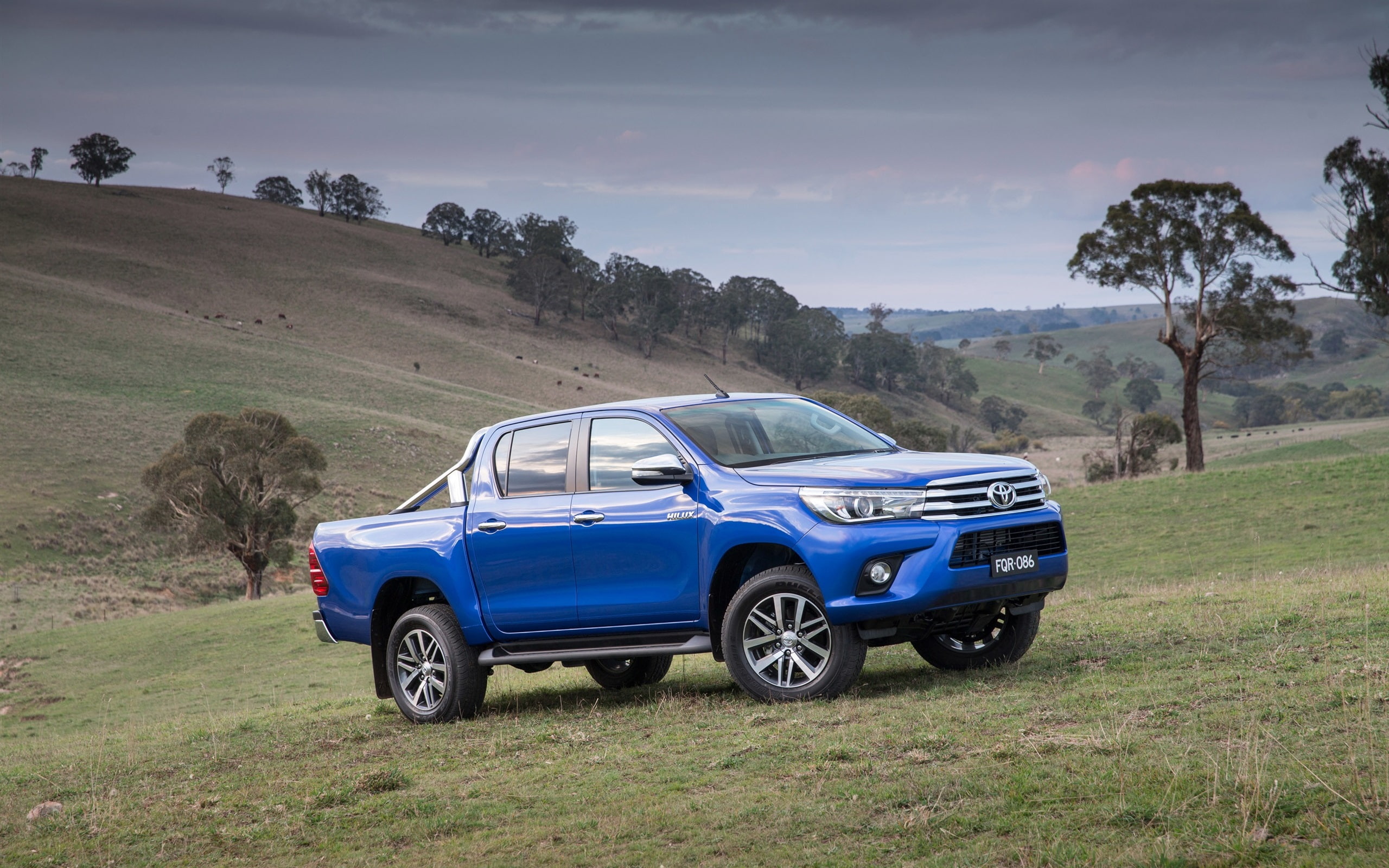 Jeep, cab, Blue, hilux, sr, tundra, Toyota, 2015, crew, 2K, HD Wallpaper