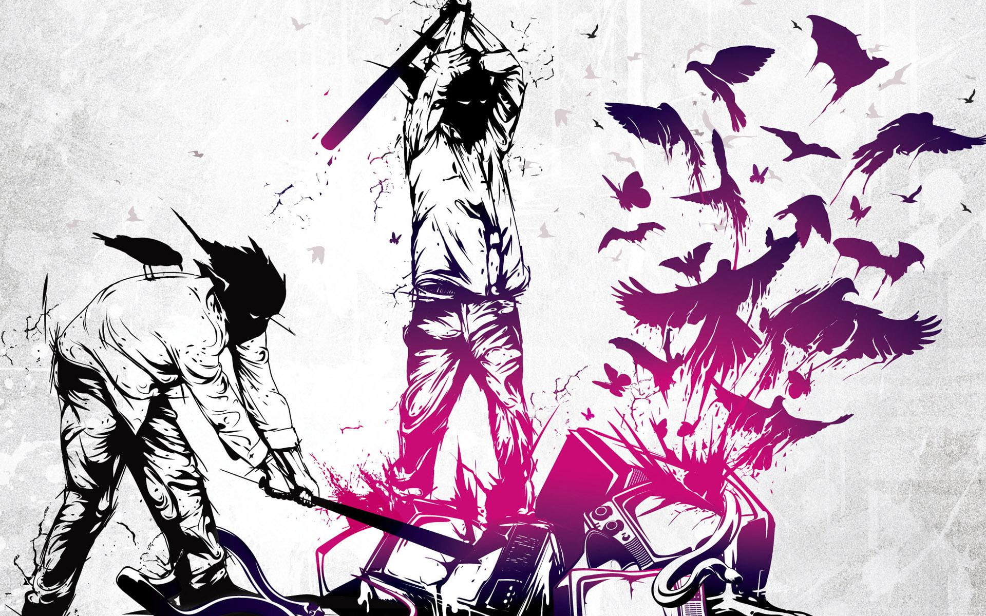 artwork, music, three days grace, life, starts, life starts now, character, 1920x1200, three, anime, 1080P, now, days, grace, HD Wallpaper