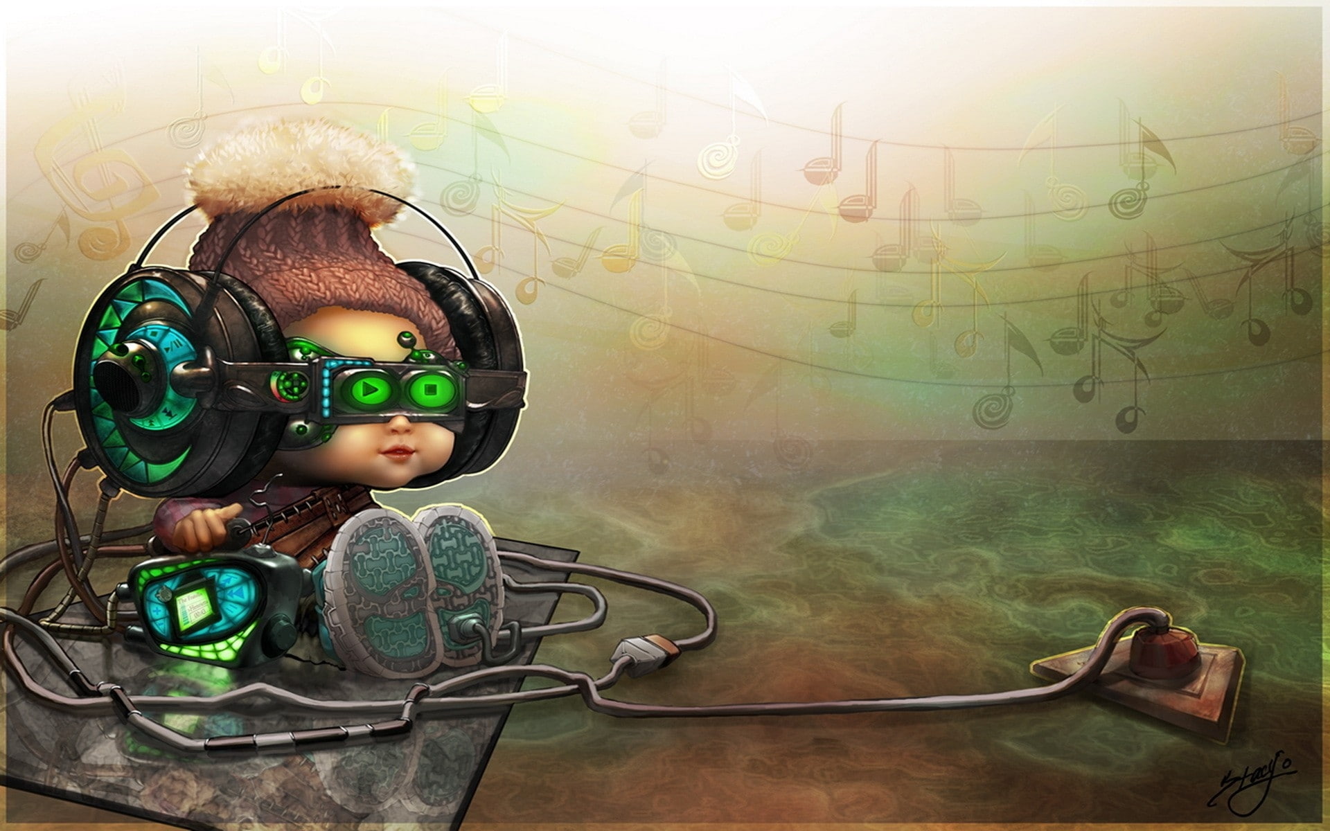 hd, Music, entertainment, headphones, 1080P, x, digital, art, HD Wallpaper