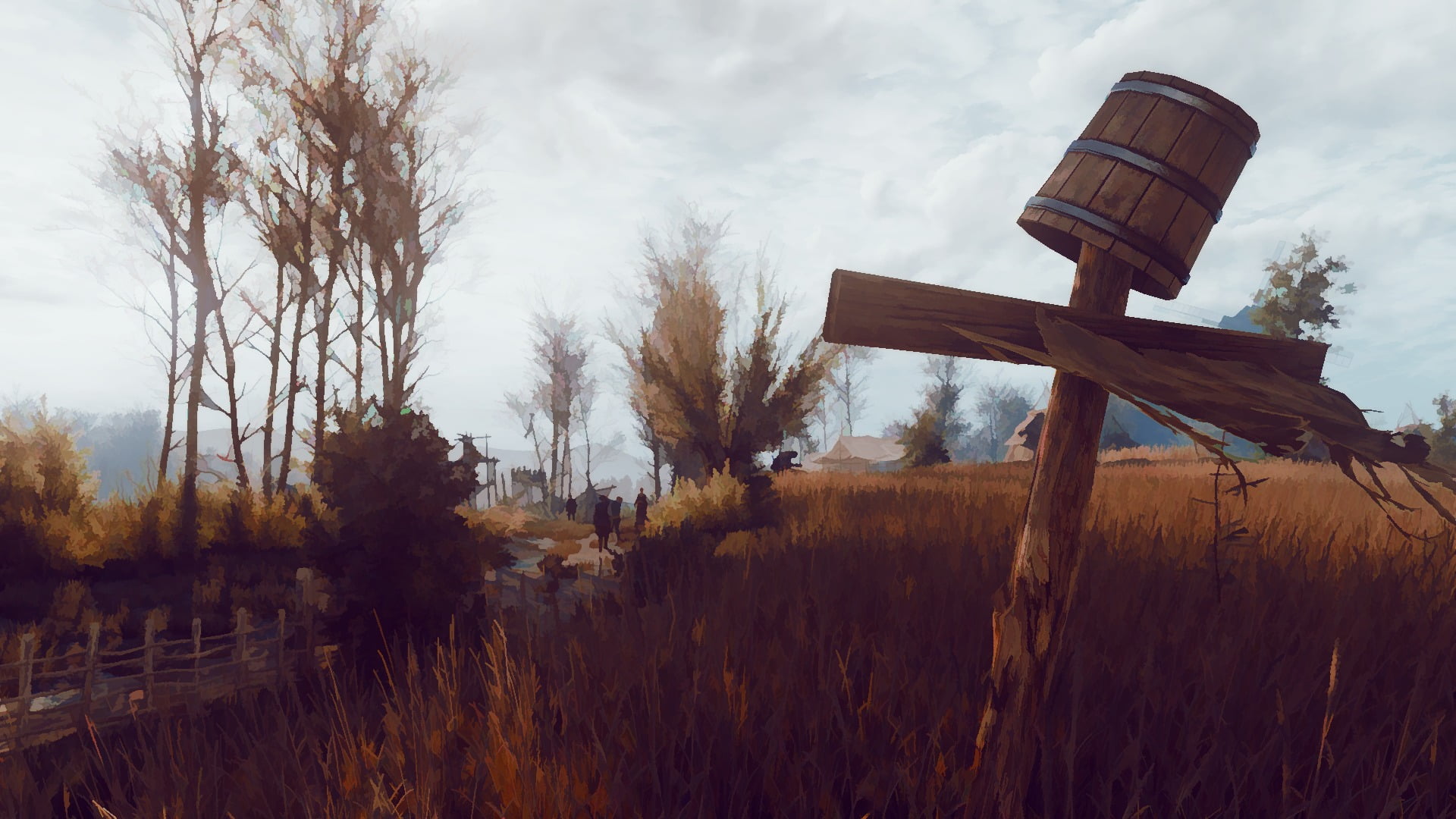 plant, screen shot, no people, environment, non-urban scene, The Witcher 3: Wild Hunt, cloud - sky, day, 1080P, land, wood - material, bare tree, animated, HD Wallpaper
