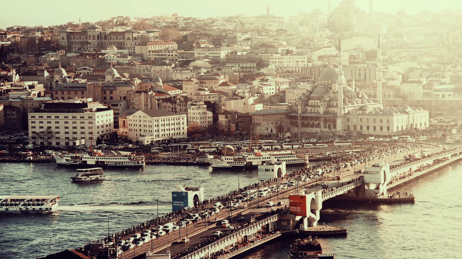 building, office building exterior, waterfront, cityscape, skyscraper, water, building exterior, river, day, architecture, nautical vessel, Turkey, no people, HD Wallpaper