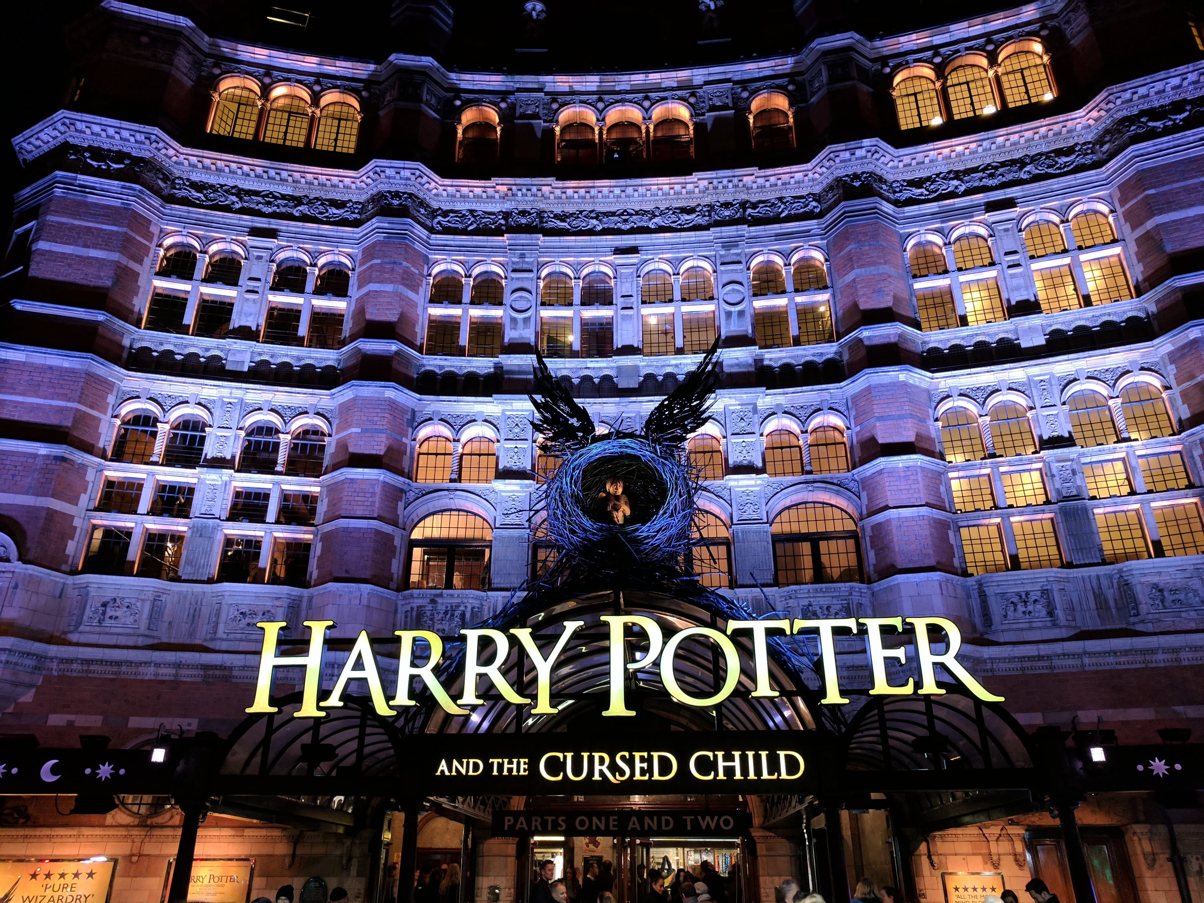 child, palace, no people, harry, built structure, text, theatre, western script, building exterior, harry potter, architecture, city, kingdom, united, 4K, HD Wallpaper