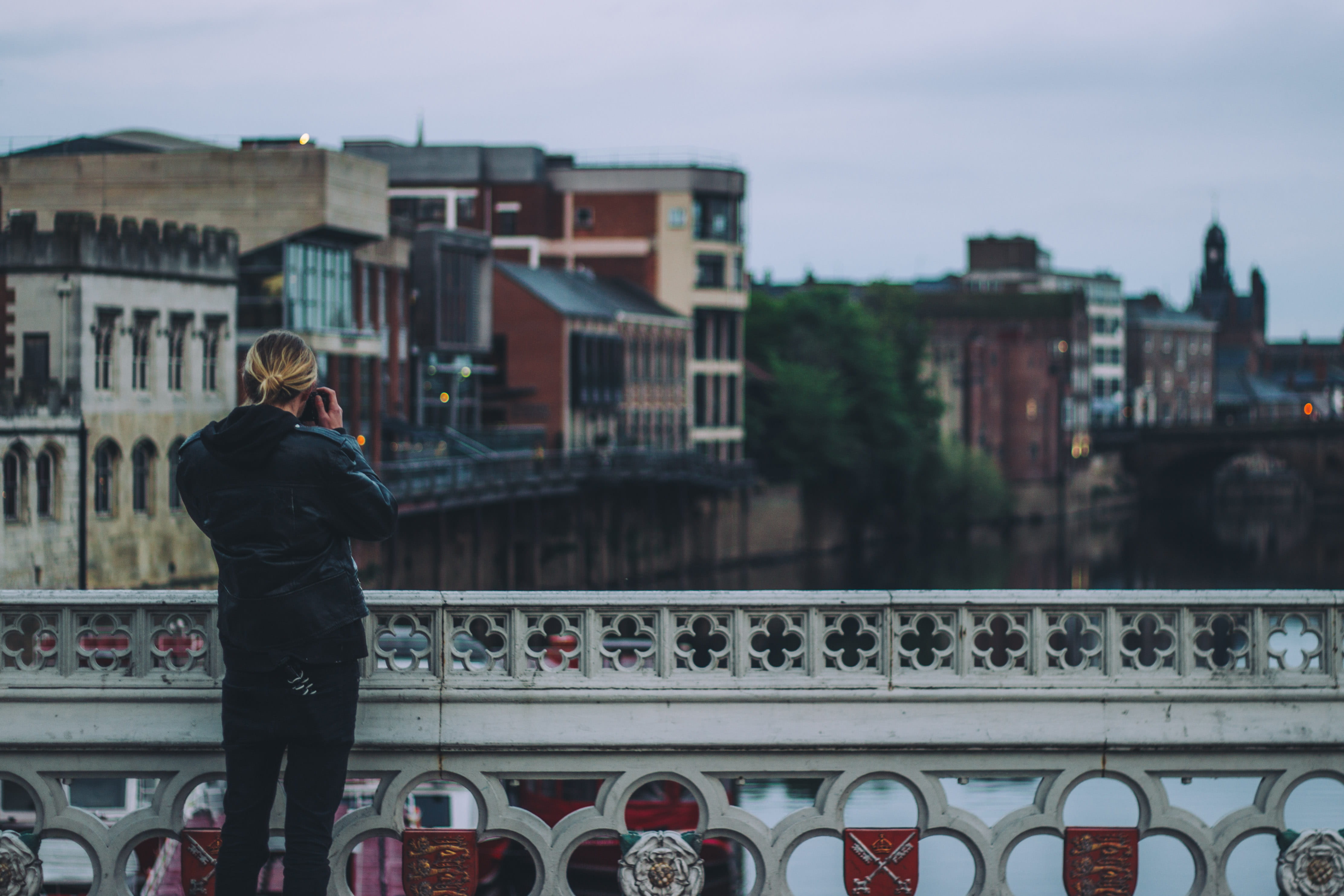 one person, city, sunset, sky, warm clothing, built structure, adult, male, ancient, urban, real people, night, adventure, standing, england, york, leisure activity, HD Wallpaper