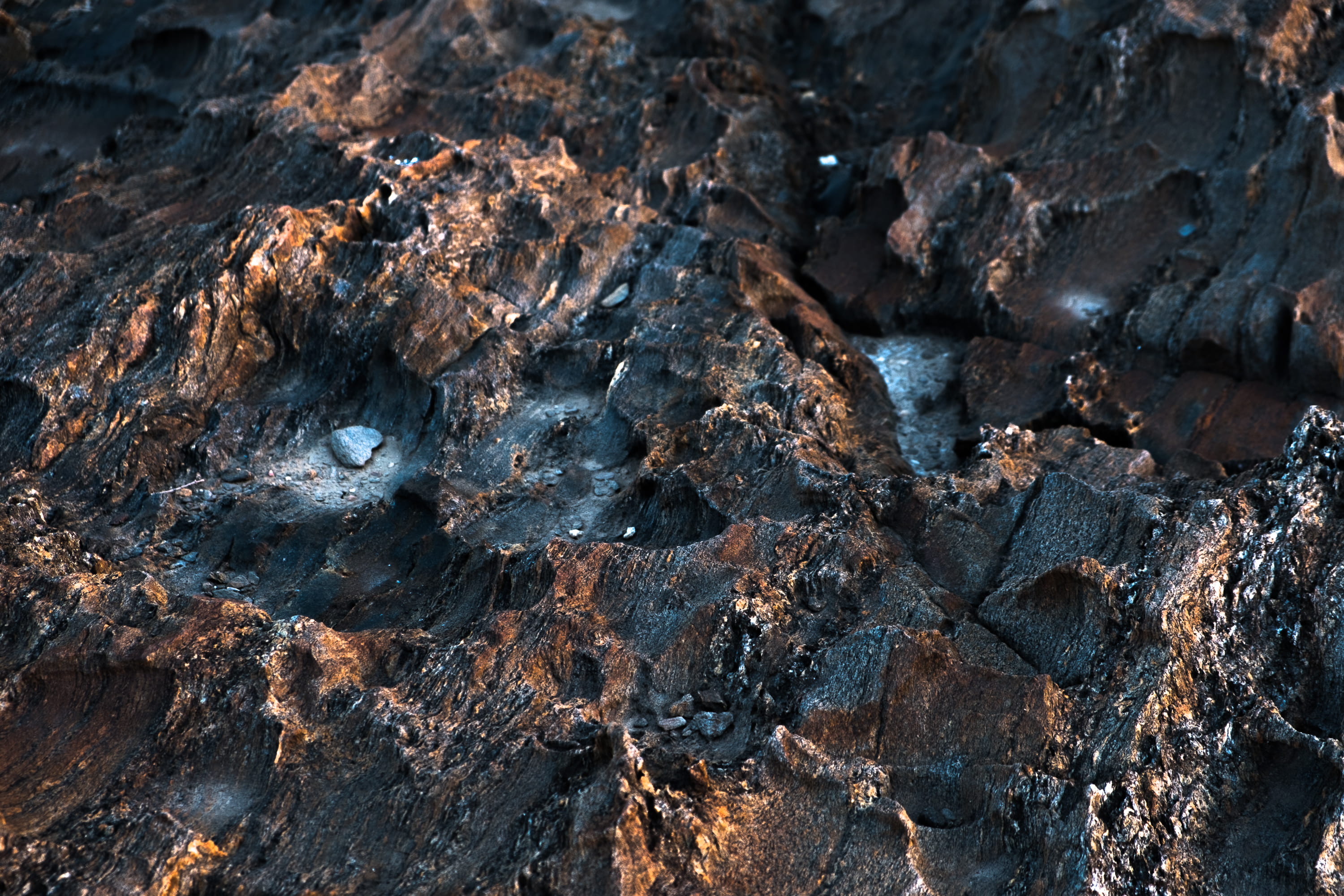 shadows, textured, lava, high angle view, outdoors, nature, full frame, rough, rock - object, environment, 2K, solid, spain, costa, day, cadaqués, backgrounds, HD Wallpaper