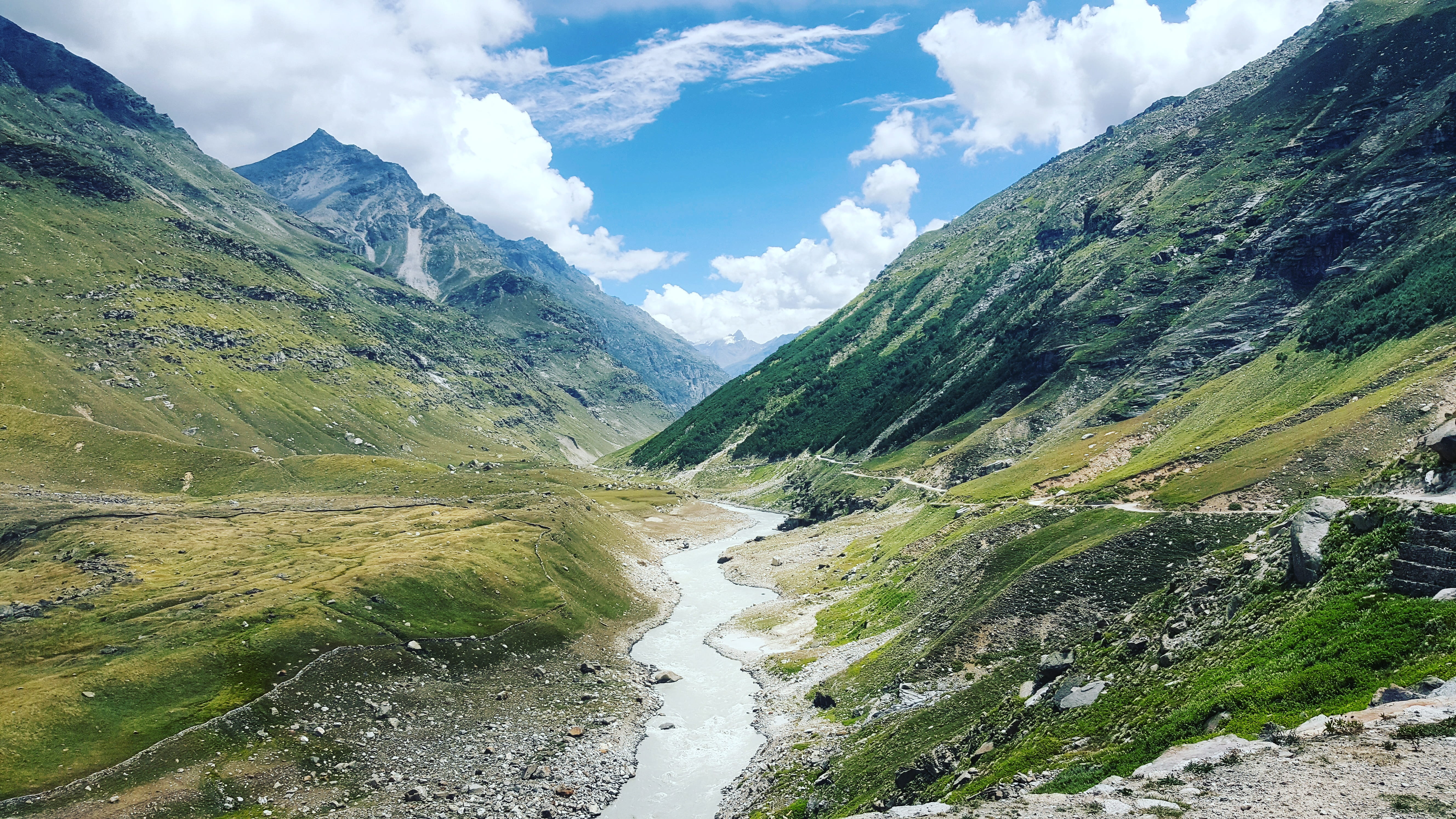 plant, landscape, mountain, idyllic, mountain range, countryside, dirt road, canyon, green color, water, valley, no people, river, scenery, beauty in nature, HD Wallpaper