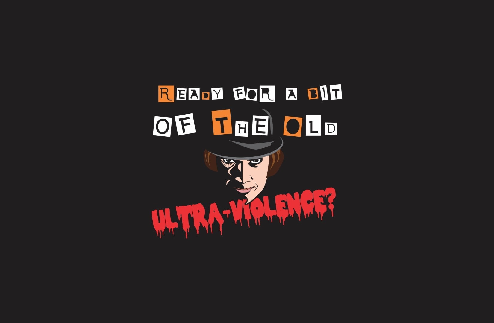 minimalistic, art, quotes, movies, orange, x, typography, background, clockwork, hd, entertainment, 720P, text, HD Wallpaper