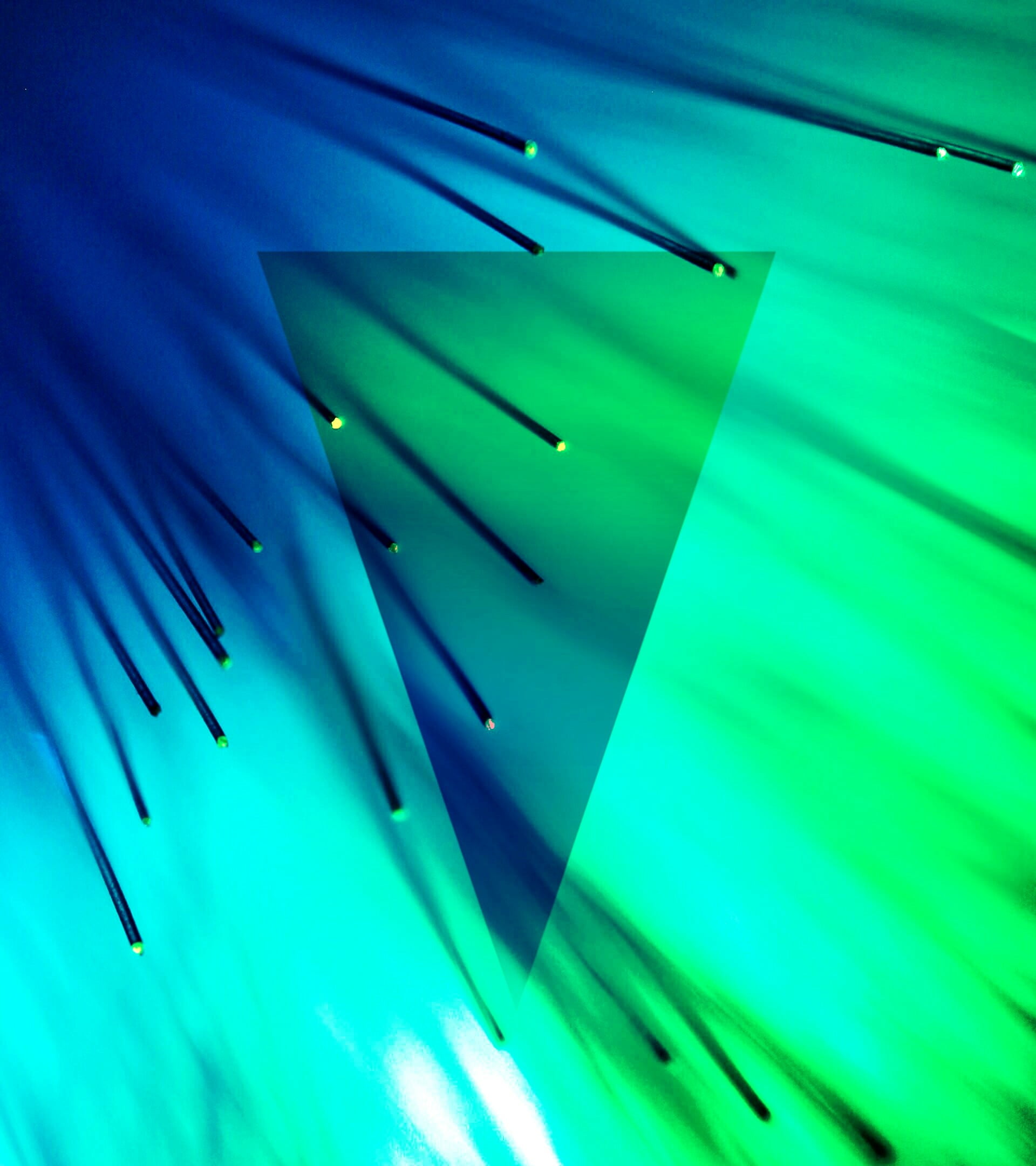 shape, lighting equipment, metal, illuminated, vibrant color, light - natural phenomenon, 1080P, saturated color, pattern, palm leaf, no people, blue, Phone HD Wallpaper