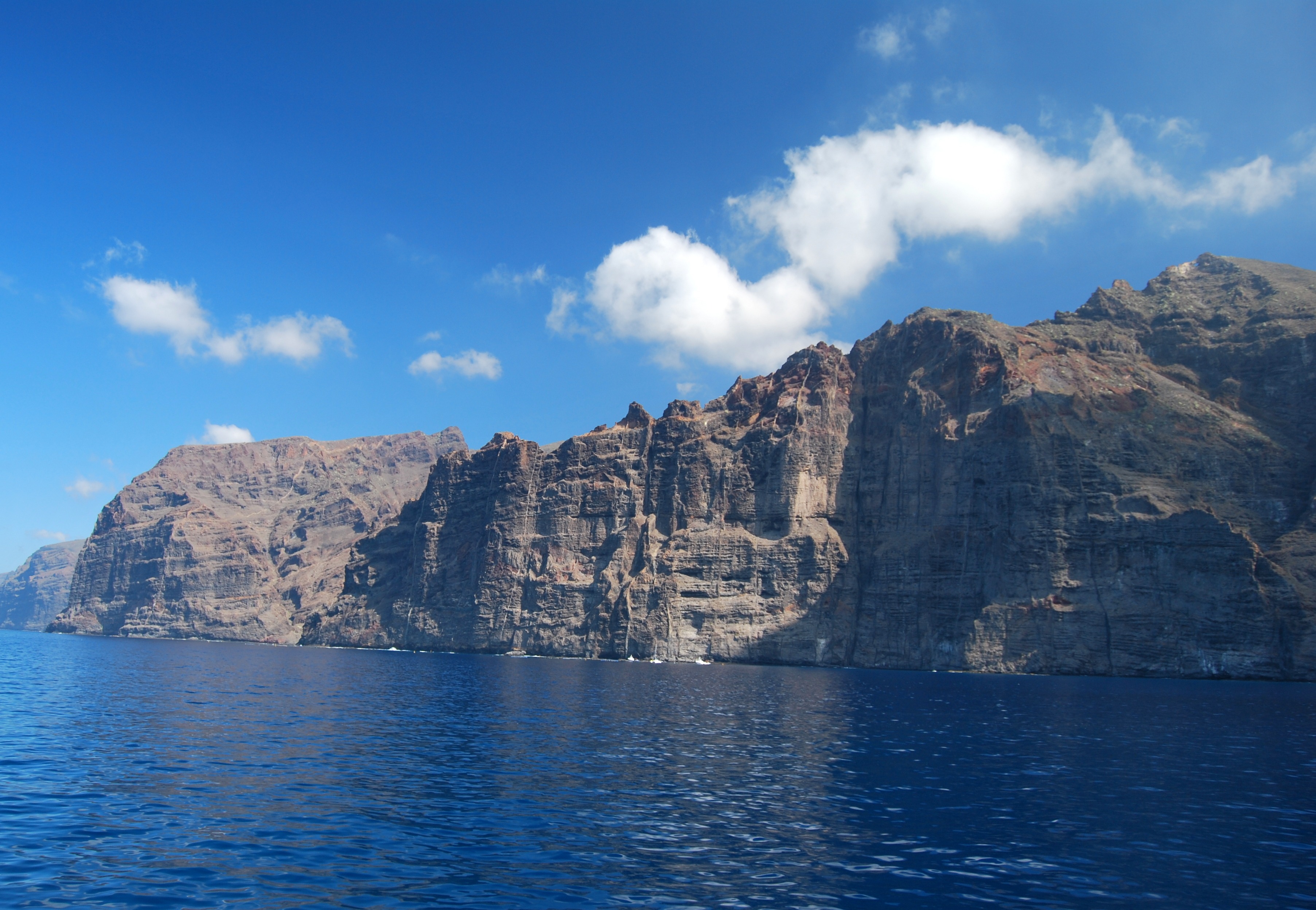 no people, coastline, eroded, rock formation, formation, tranquility, islands, canary islands, cliffs, rocky mountains, rock, cloud - sky, tenerife, idyllic, HD Wallpaper