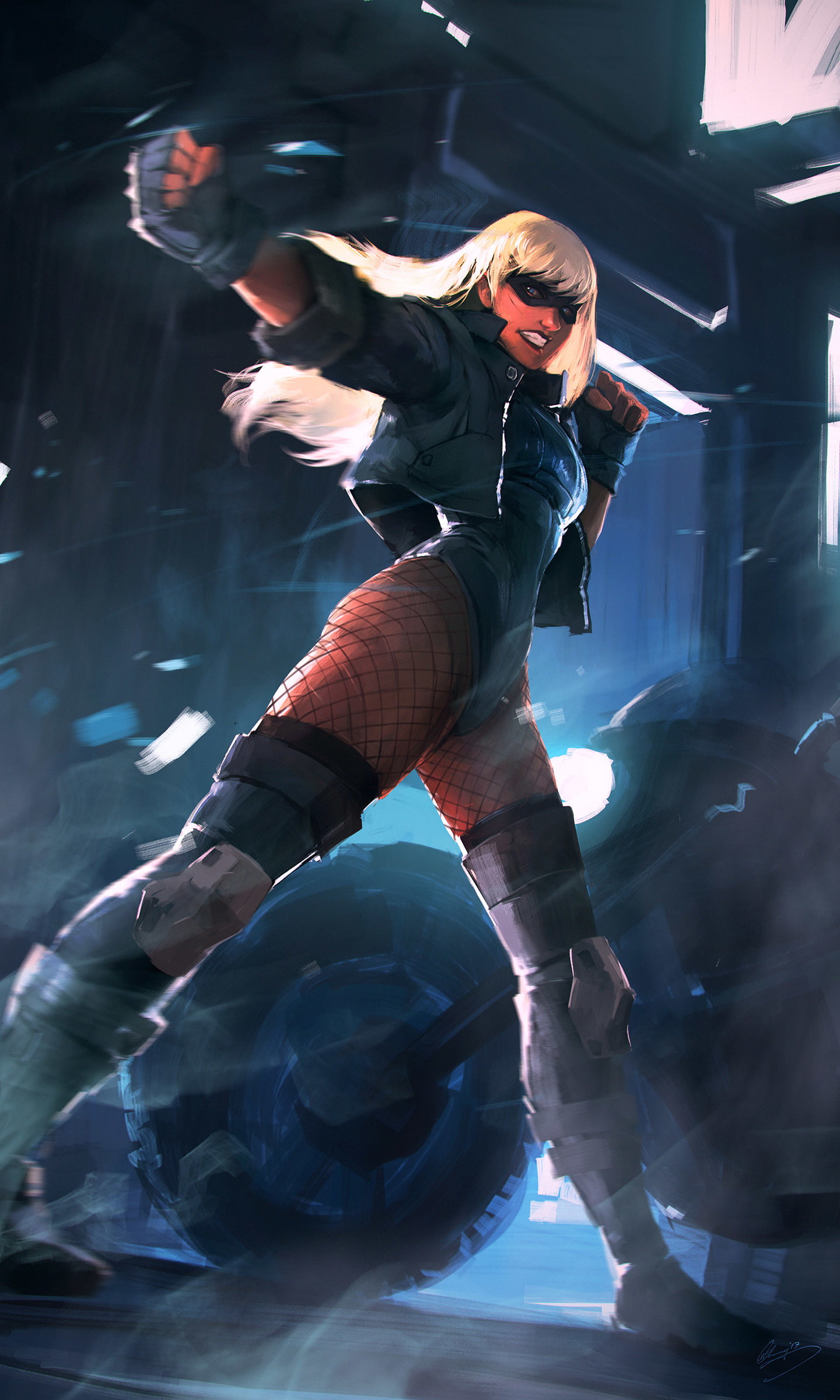 warrior, Black Canary, 1080P, fantasy art, Phone HD Wallpaper