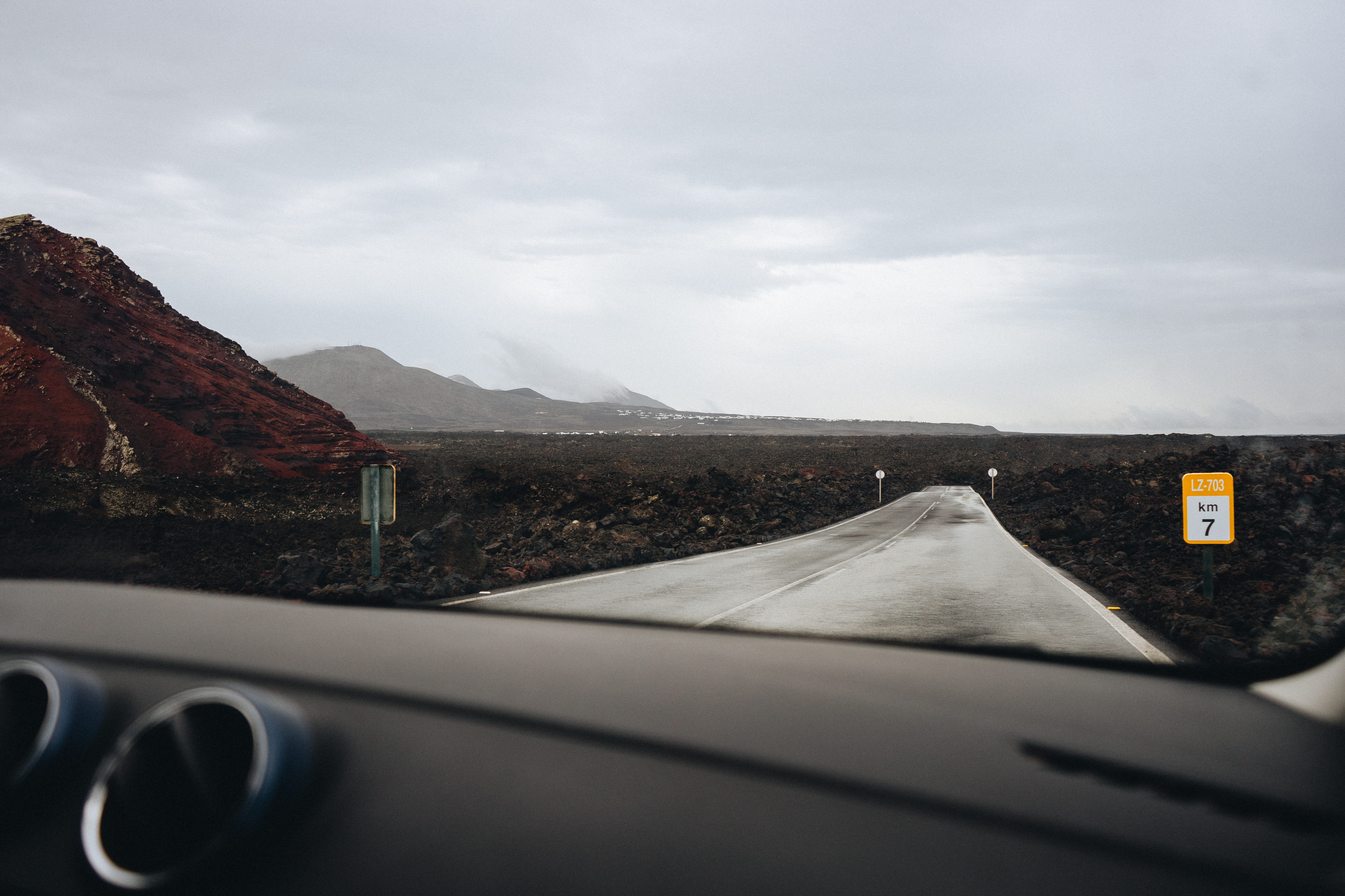 transport, mountain range, storm, outdoors, vehicle, landscape, environment, way, journey, automobile, windshield, 5K, vehicle interior, day, road trip, HD Wallpaper