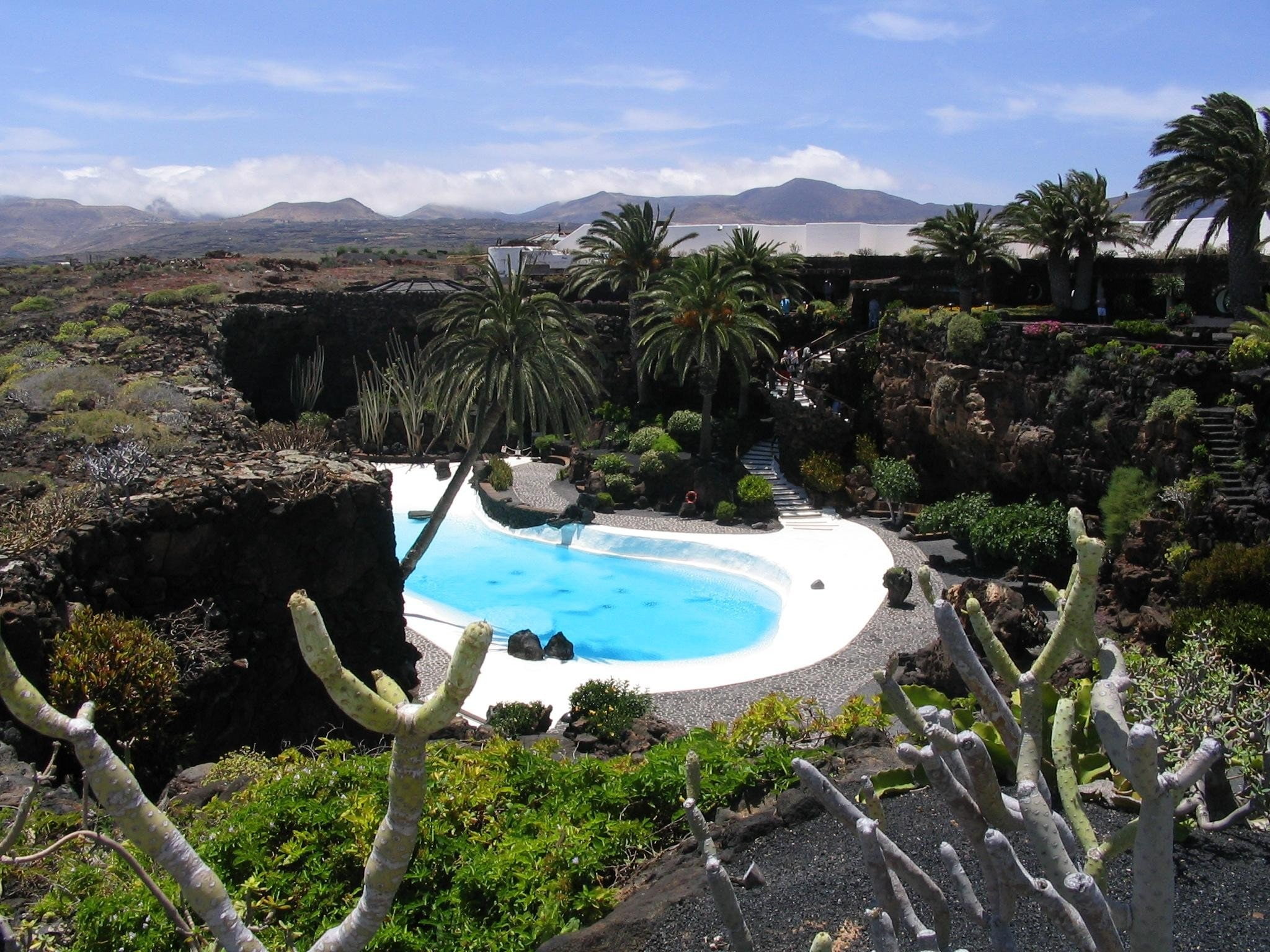 deserts, poolside, 1080P, manrique, forests, lanzarote, HD Wallpaper