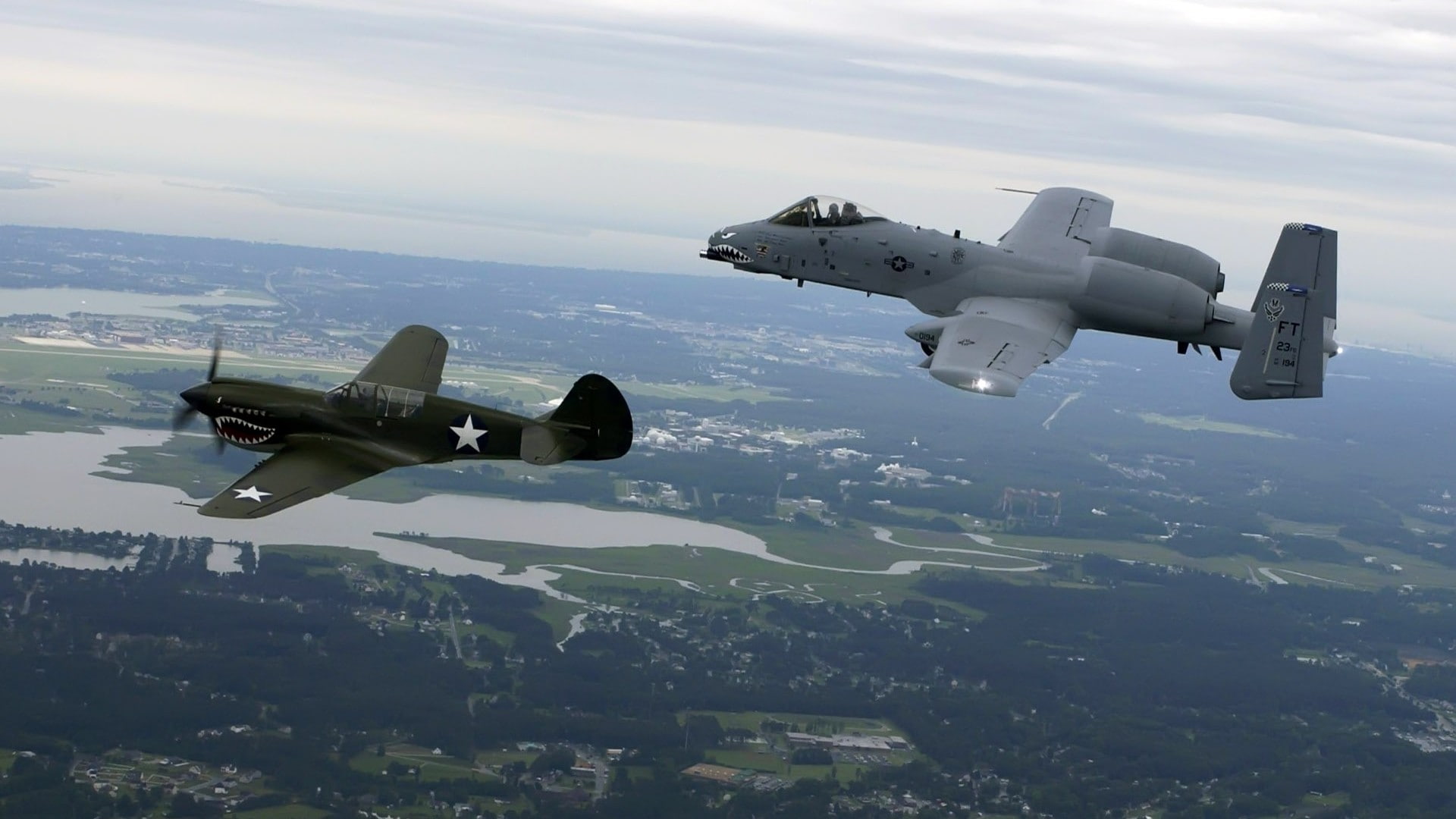 jets, military, military aircraft, Curtiss P-40 Warhawk, 1080P, Fairchild Republic A-10 Thunderbolt II, aircraft, airplane, HD Wallpaper