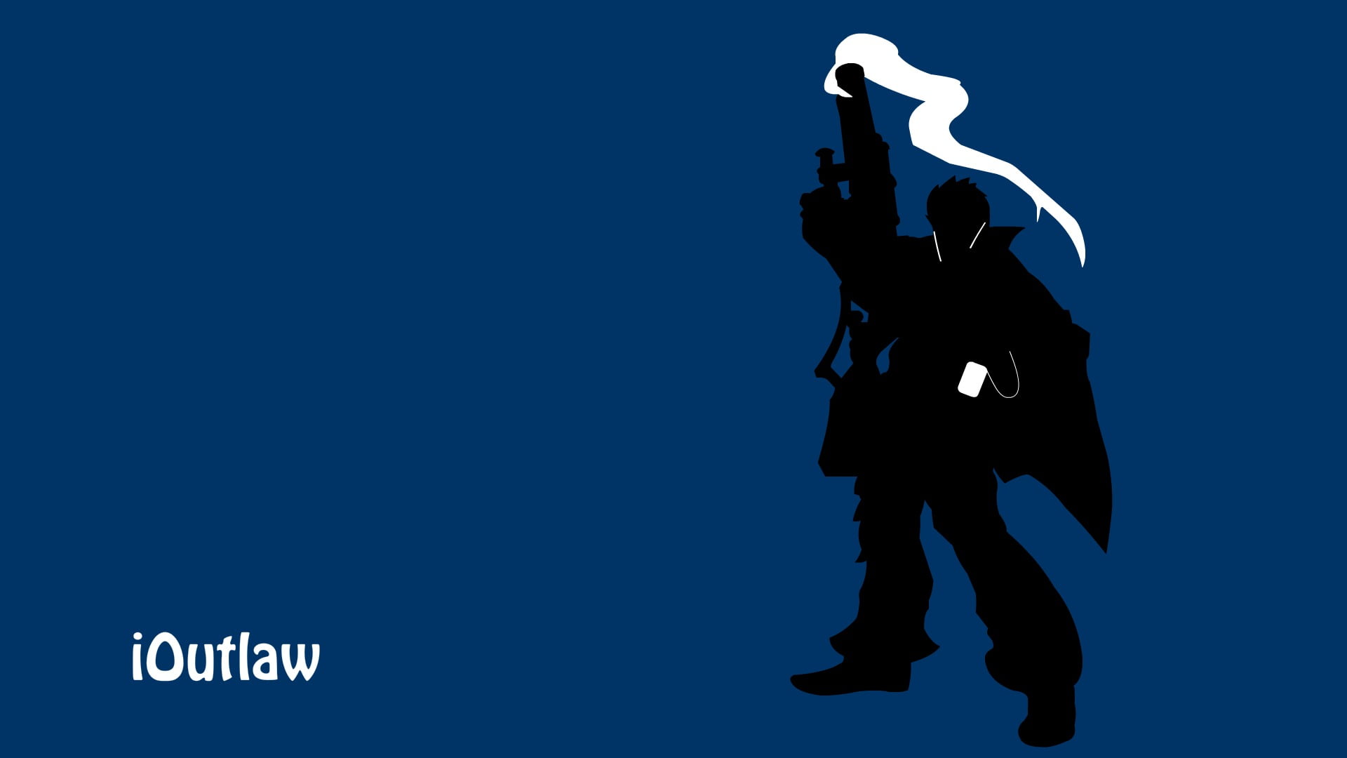indoors, aggression, silhouette, sign, 1080P, standing, low angle view, representation, text, blue background, ioutlaw, blue, men, studio shot, HD Wallpaper
