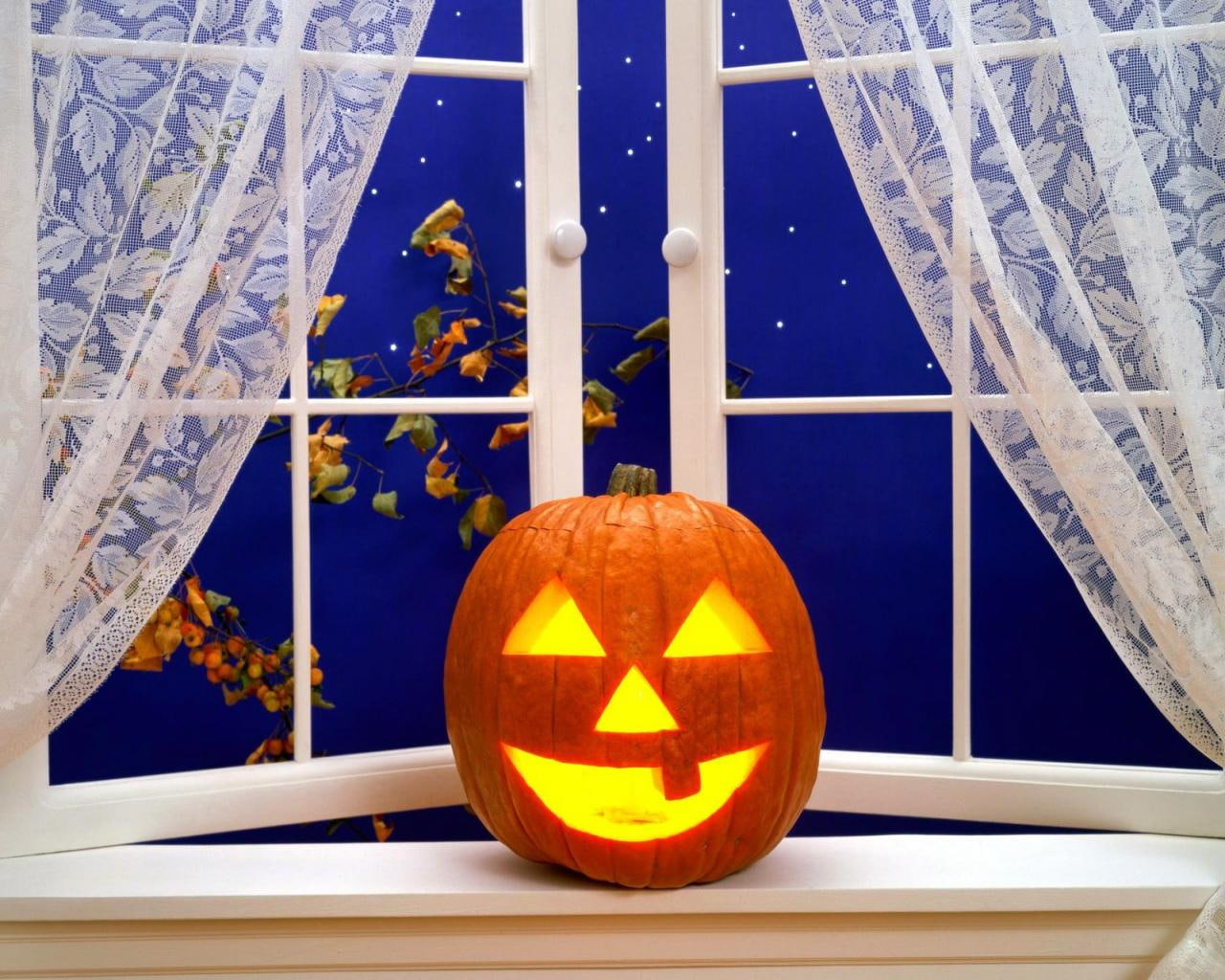 jacks, attribute, jacks lantern, halloween, smile, lantern, pumpkin, 720P, window, HD Wallpaper