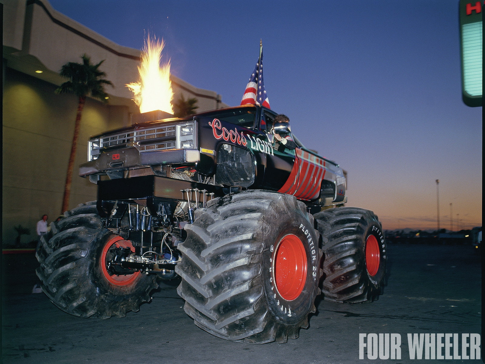 cars, hd, fire, 720P, monster, truck, flame, HD Wallpaper
