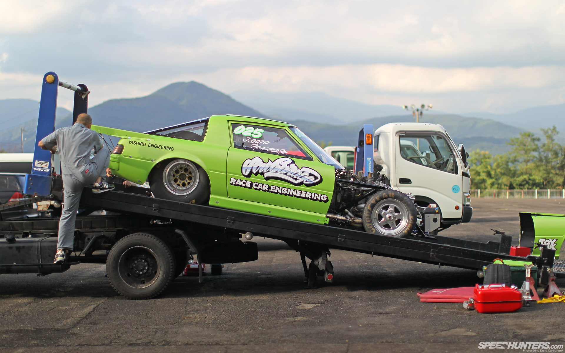 cars, rx, car, mazda, 7, tow, 1080P, race, truck, hd, HD Wallpaper