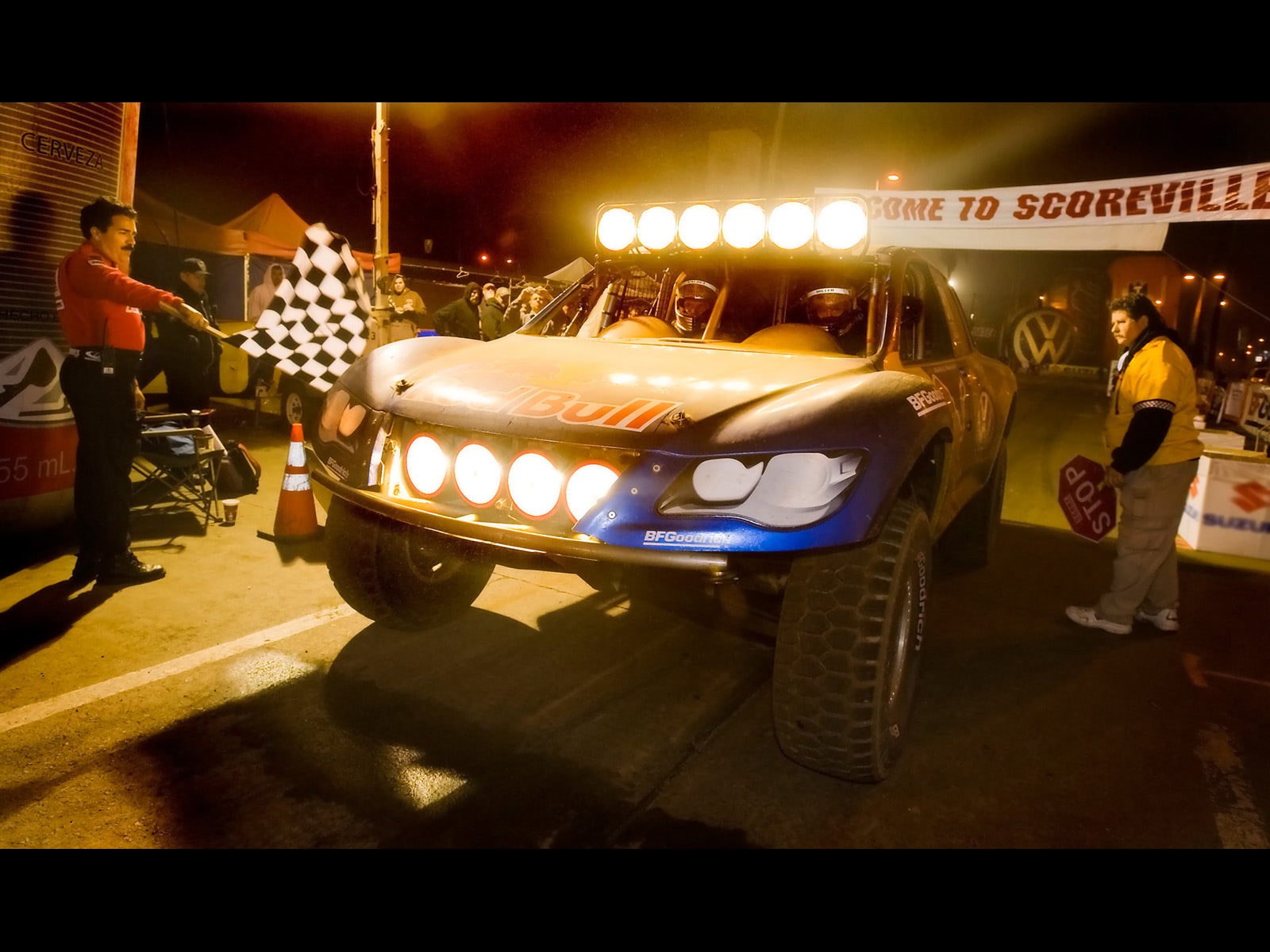 cars, trophy, blue, hd, race, lights, black, rally, truck, 720P, HD Wallpaper