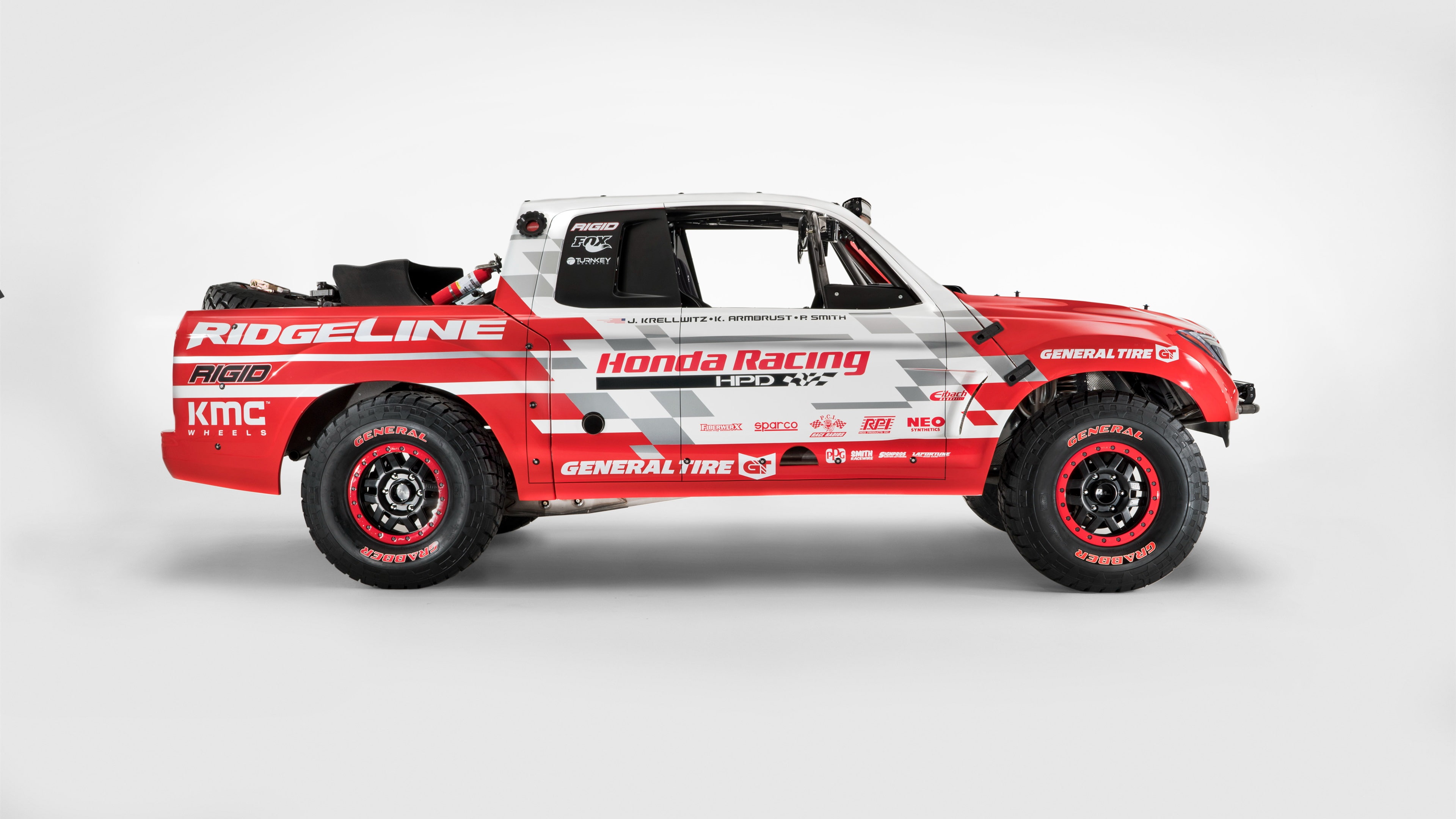 View, Baja, cab, red, Honda, pickup, extra, Truck, Race, Ridgeline, Side, 4K, gray, racing, HD Wallpaper