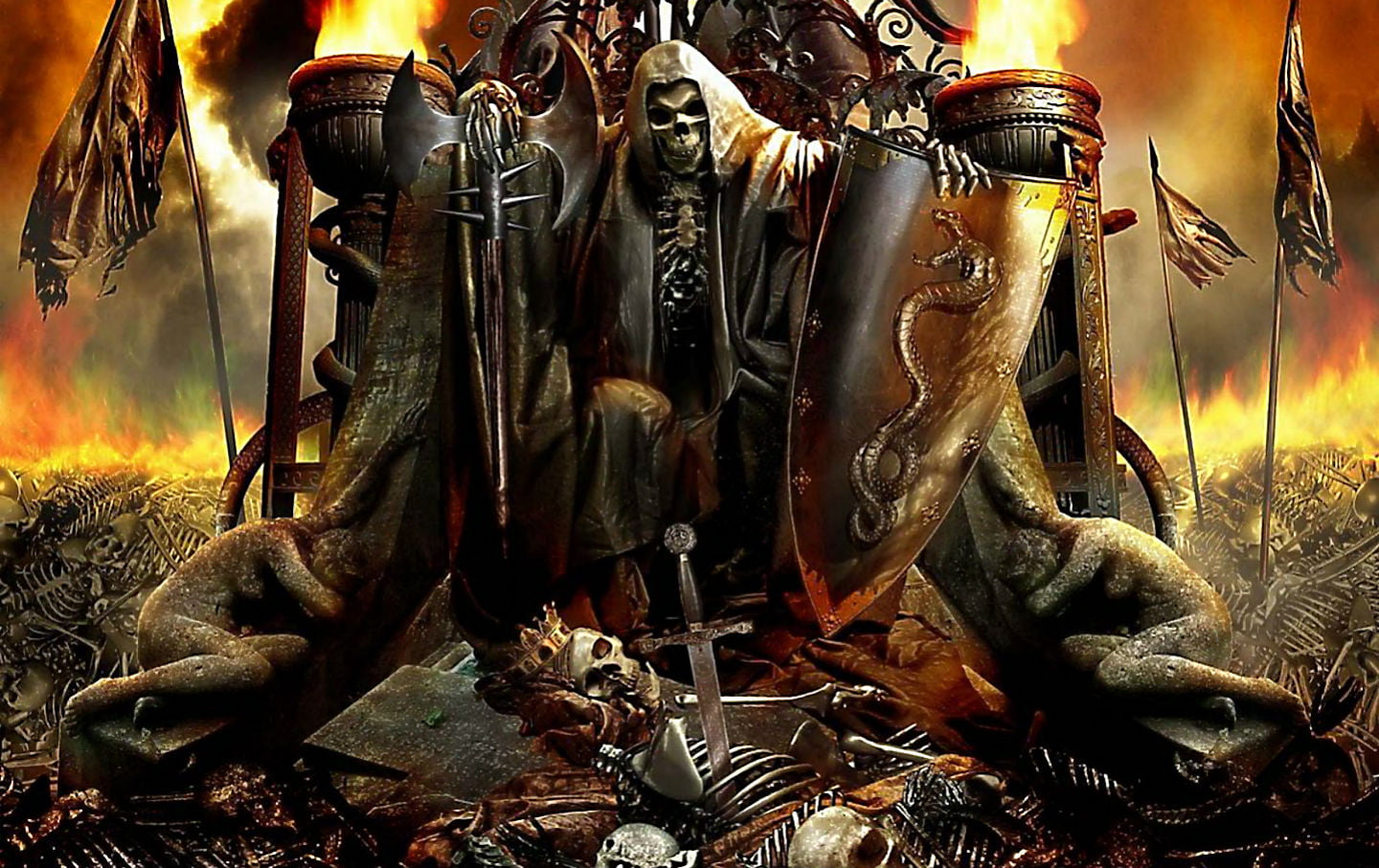 representation, skull, metal, female likeness, dark, close-up, art and craft, history, sculpture, fire - natural phenomenon, statue, horror, grim, male likeness, HD Wallpaper