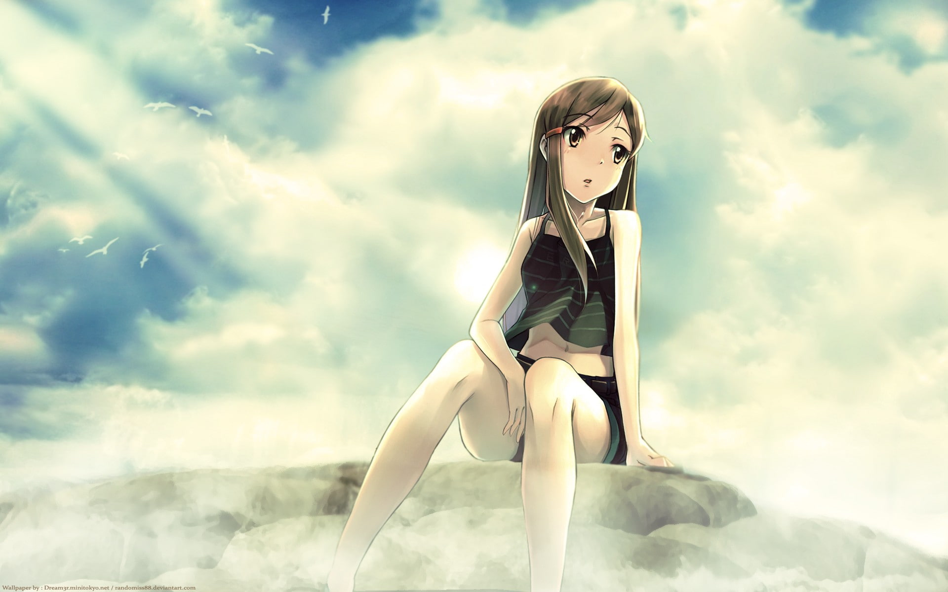 1080P, anime girls, anime, Higashi no Eden, HD Wallpaper