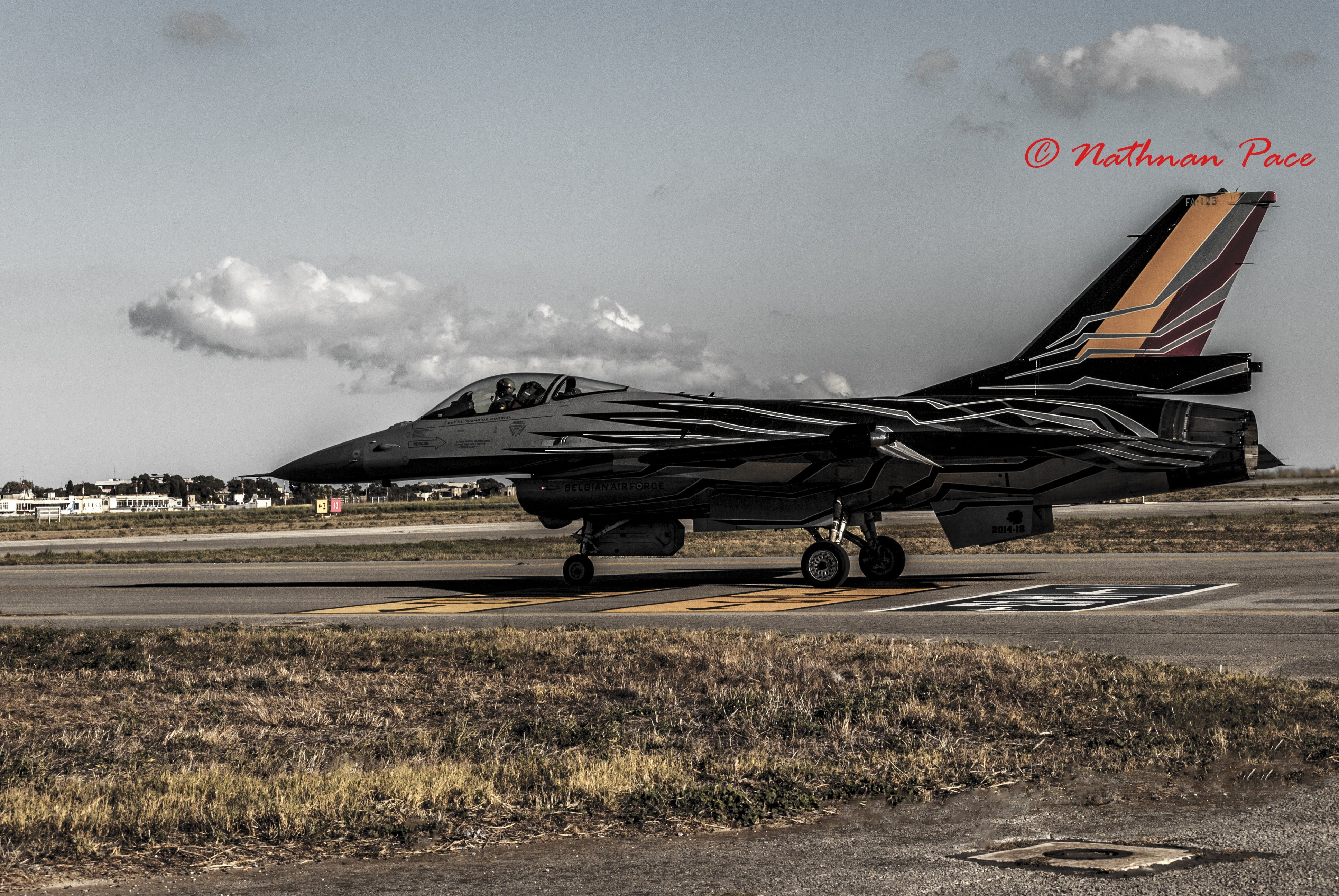 no people, day, airport, military airplane, nature, 2015, brown, airplane, black, architecture, plane, jet, text, western script, airport runway, sky, 4K, HD Wallpaper