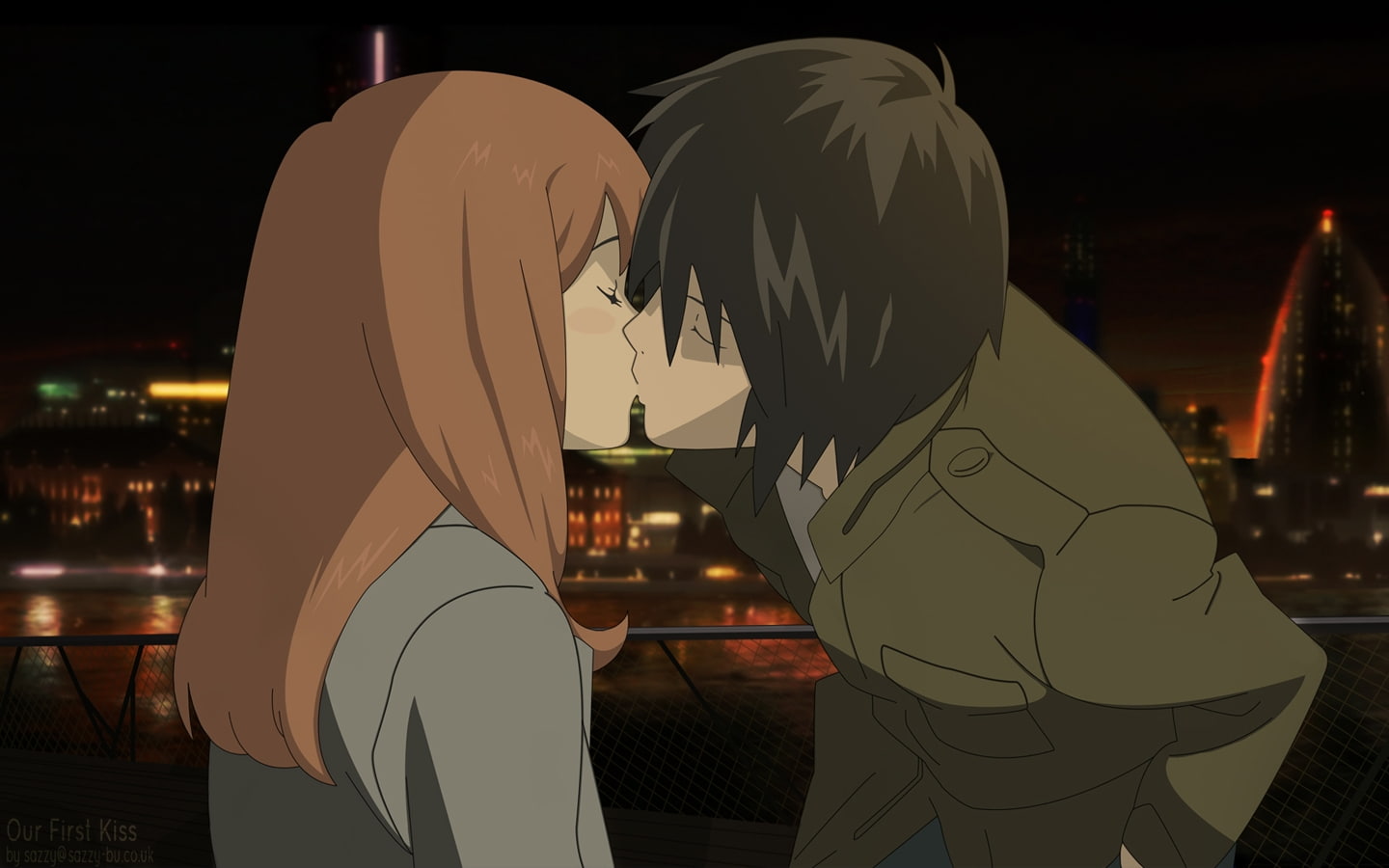 akira, higashi, hd, eden, morimi, takizawa, saki, kissing, 720P, Takizawa Akira, art, anime, HD Wallpaper