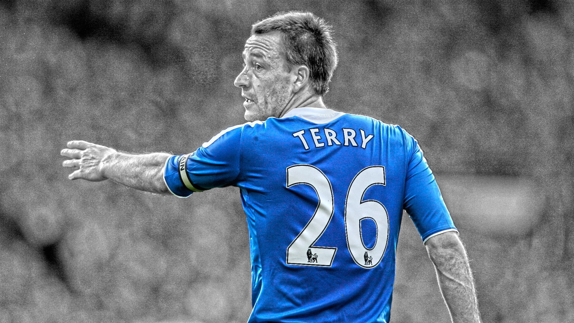 sport, John Terry, soccer, selective coloring, 1080P, sports, men, Chelsea FC, HD Wallpaper