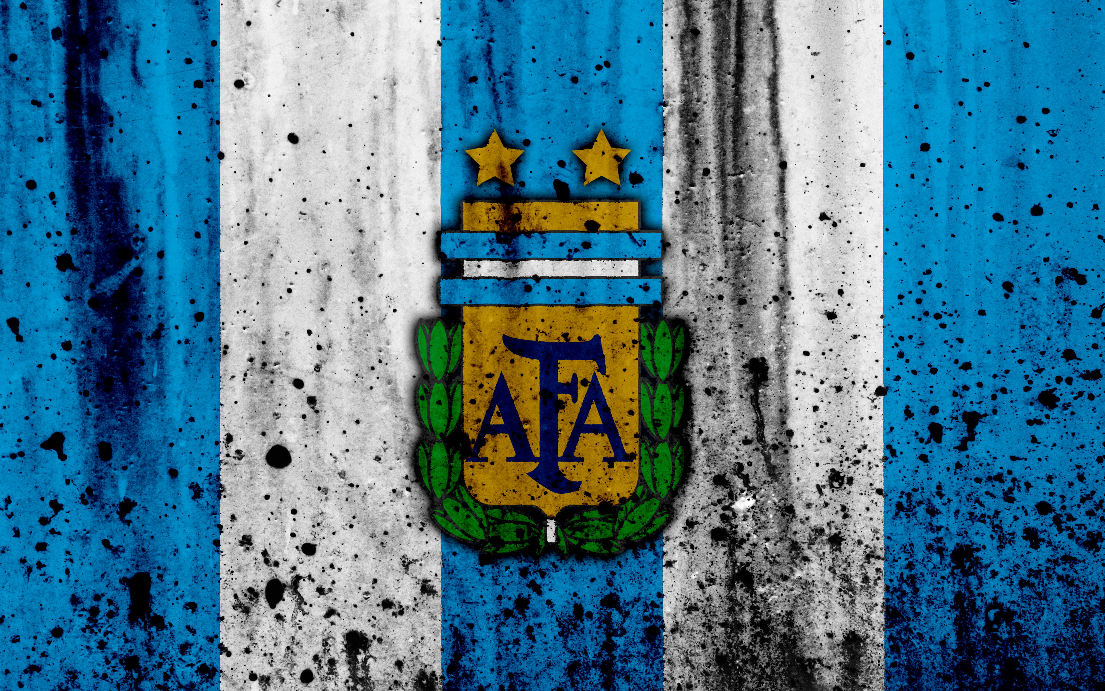 Logo, 4K, Soccer, Emblem, Argentina national football team, Argentina, HD Wallpaper